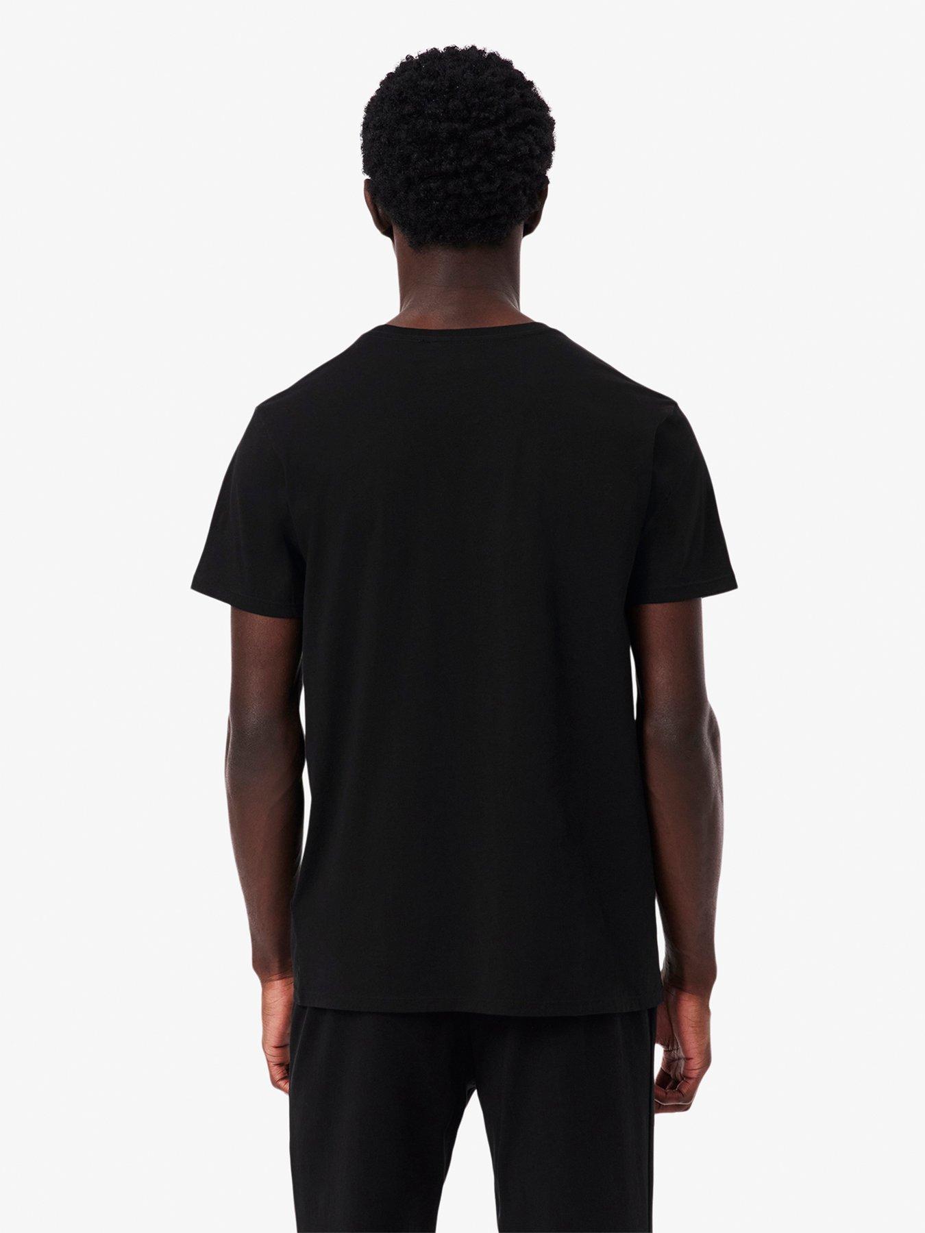 Image 2 of 6 of Lacoste Standard Fit 3 Pack T-Shirts - Black
