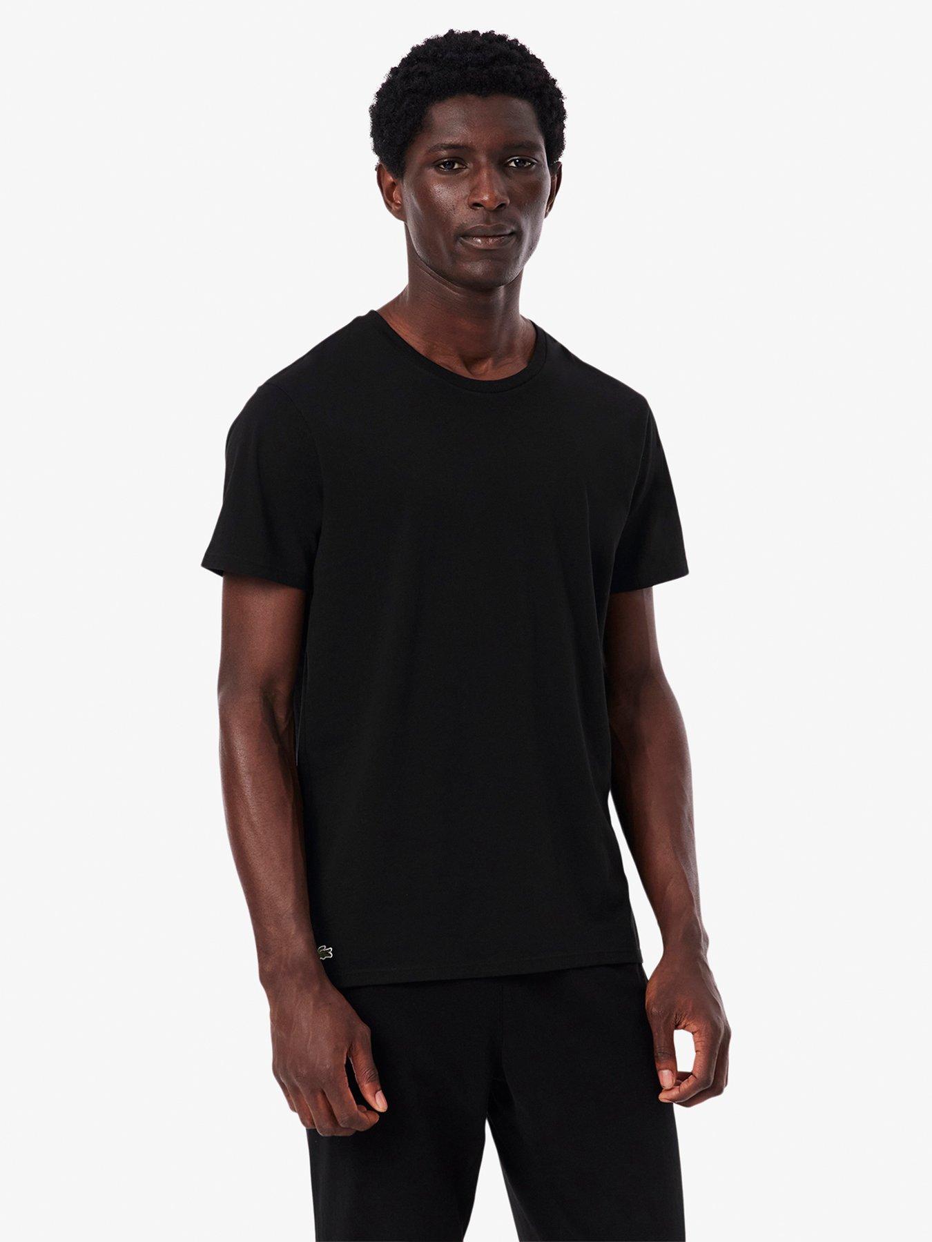Image 4 of 6 of Lacoste Standard Fit 3 Pack T-Shirts - Black