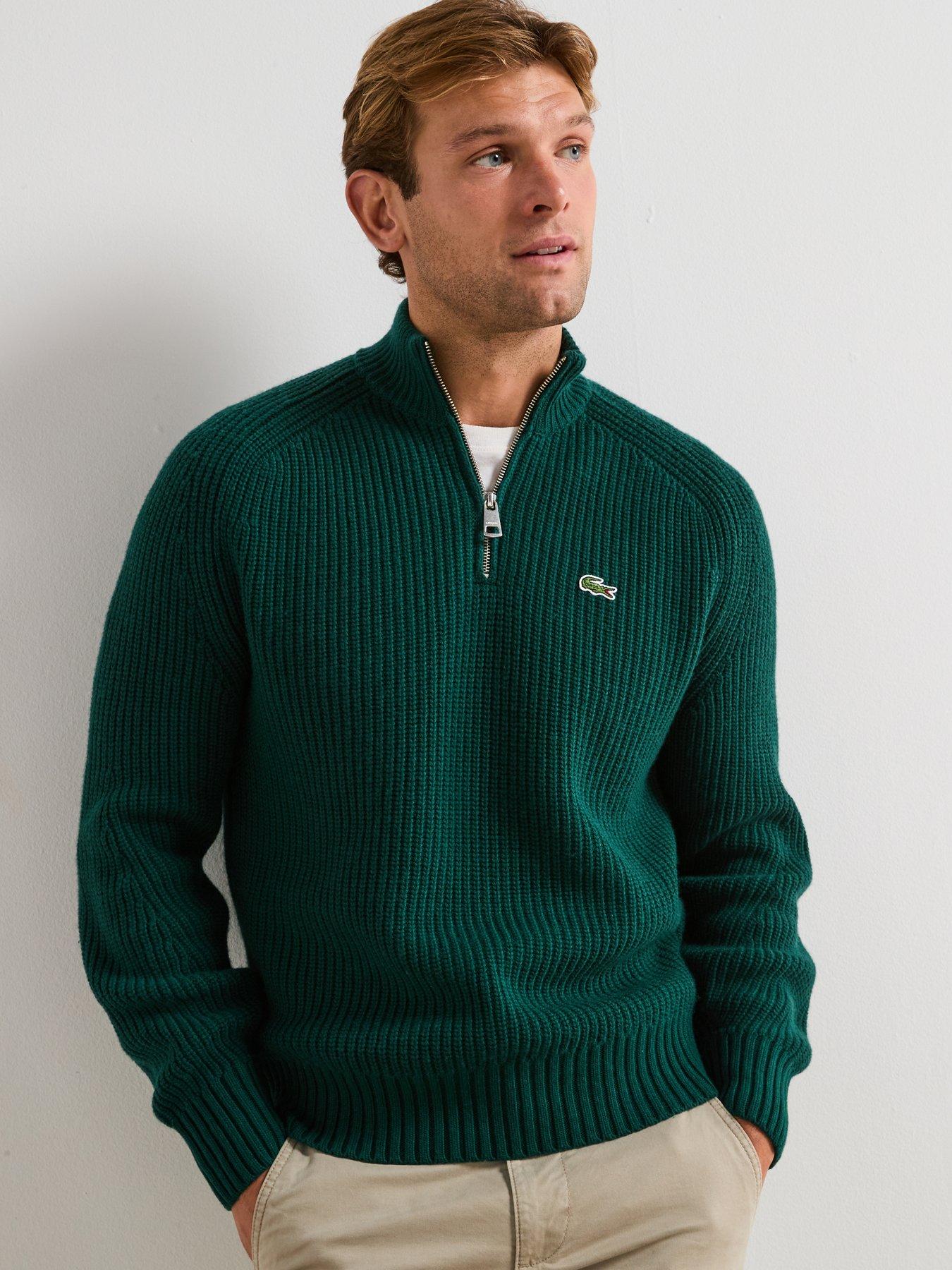 lacoste-high-neck-14-zip-heavyweight-rib-knitted-jumper-dark-green