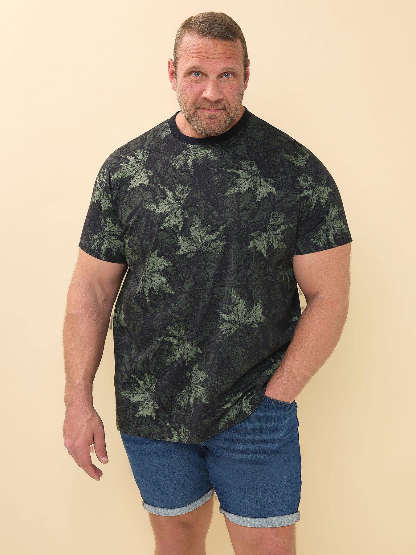 BadRhino Camouflage Leaf Print T-Shirt - Green