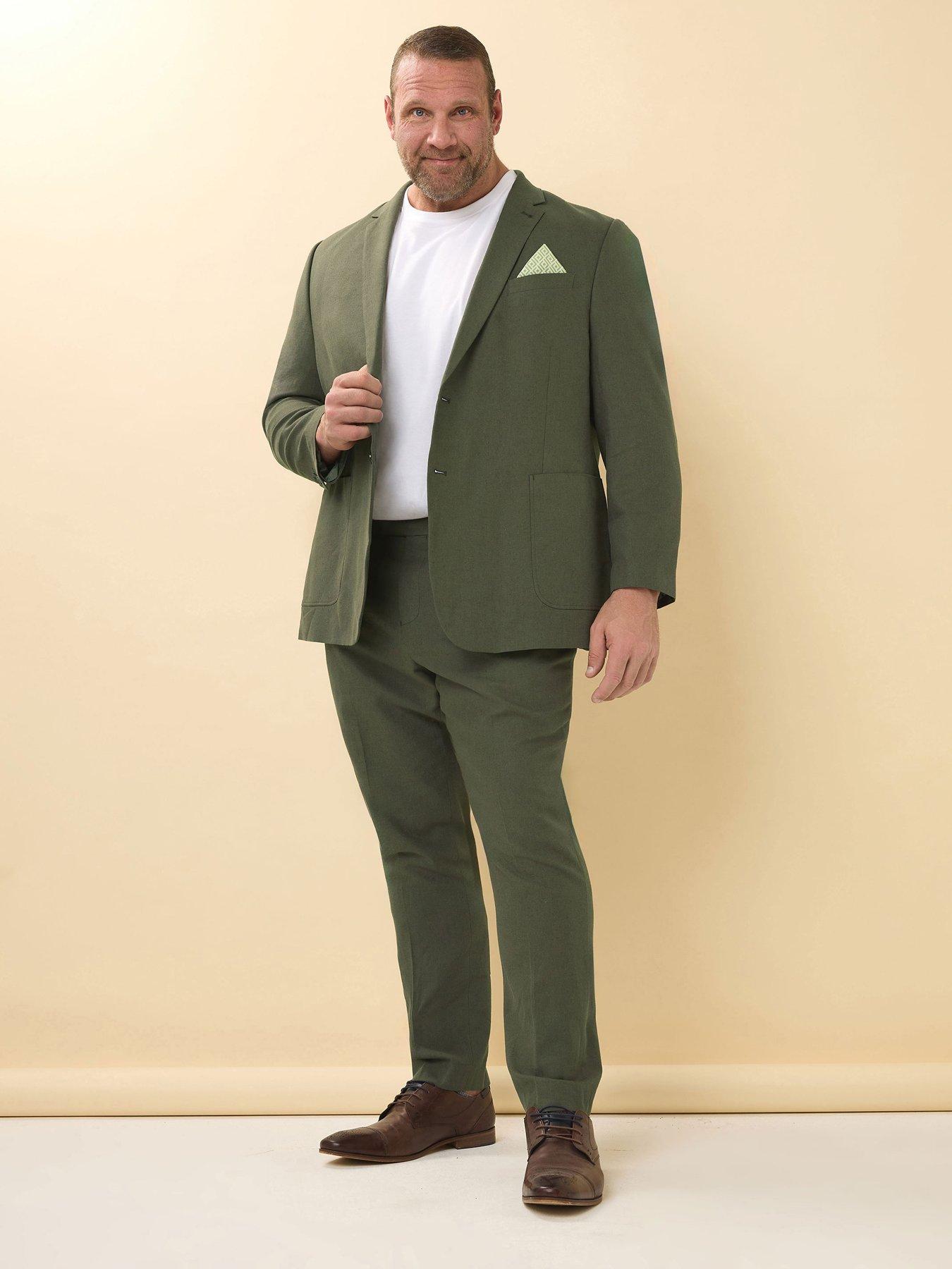 undefined Linen Suit Trousers 31" - Green