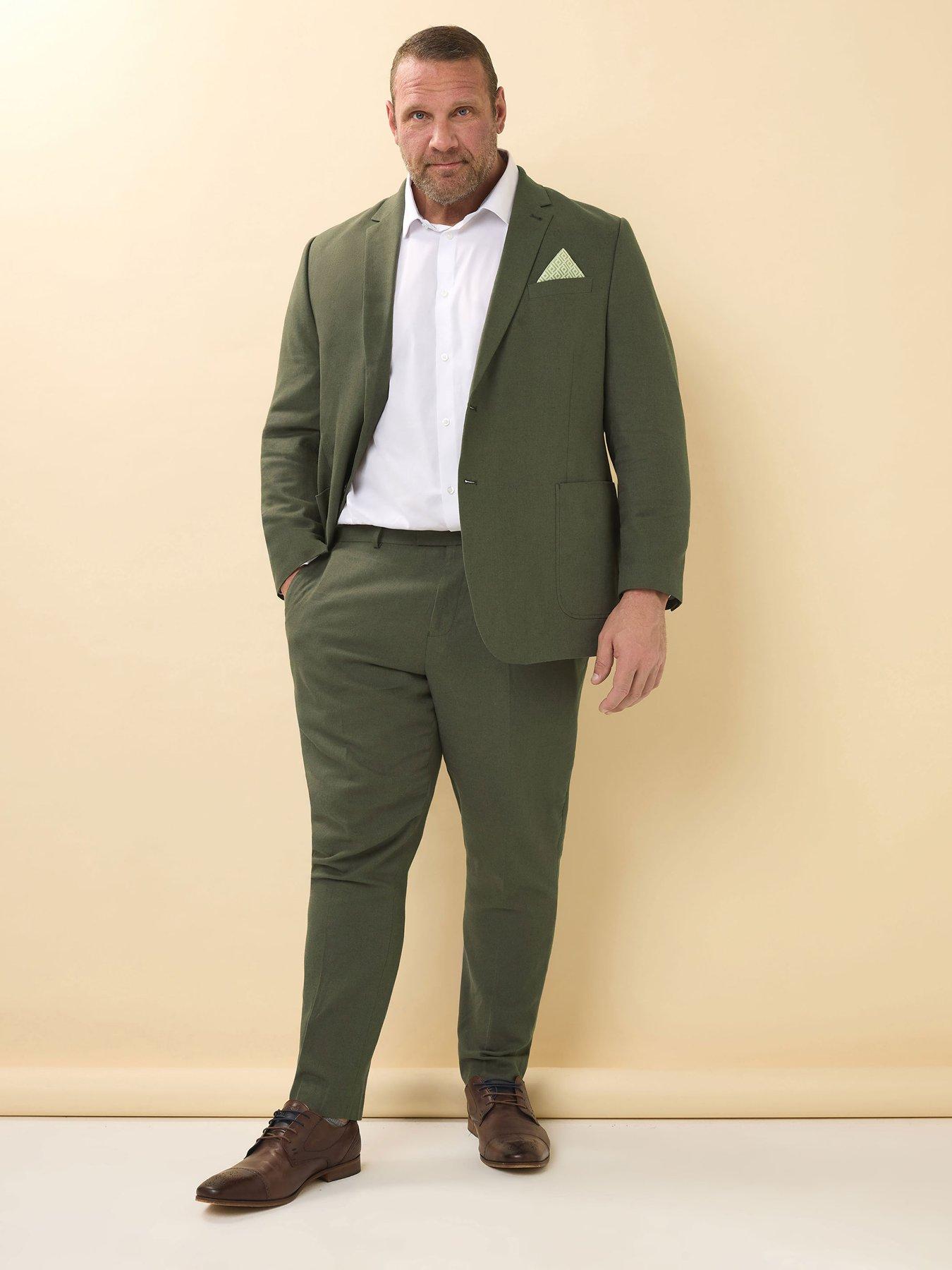 Image 3 of 5 of BadRhino Linen Suit Trousers 31" - Green