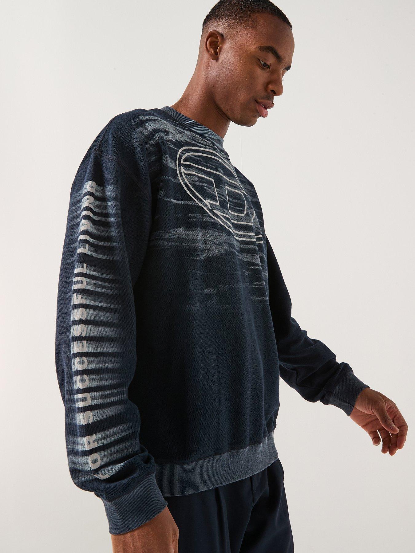 Image 1 of 5 of Diesel T-t1 Large Logo Crew Sweatshirt - Navy