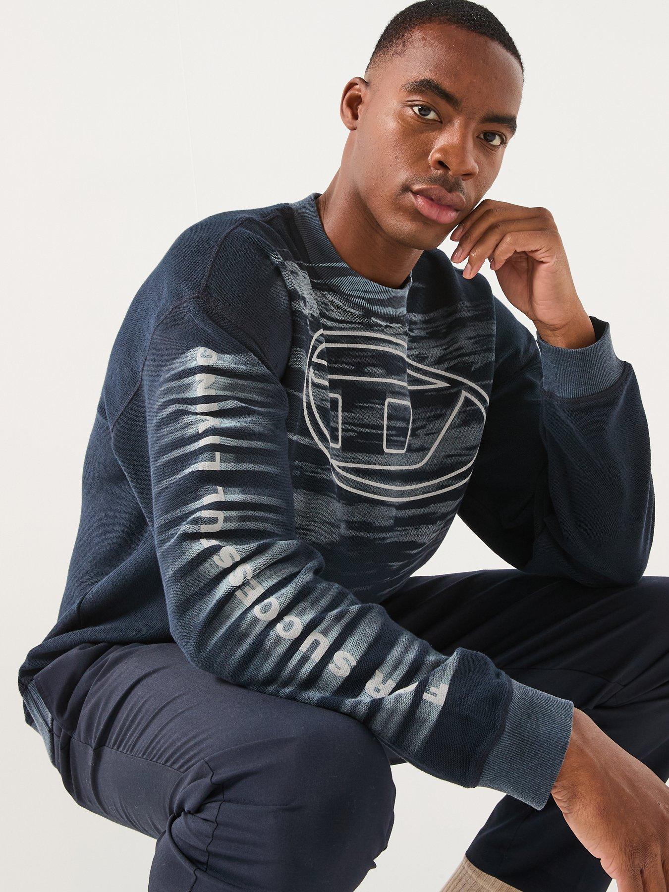 Image 4 of 5 of Diesel T-t1 Large Logo Crew Sweatshirt - Navy
