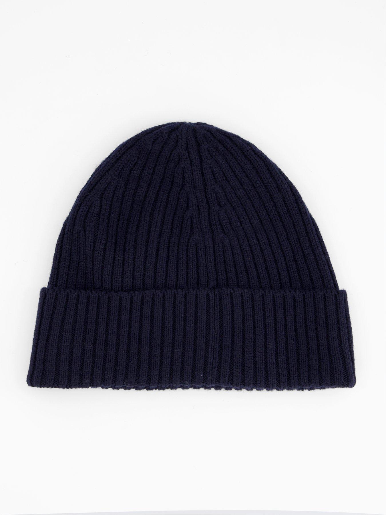 Image 2 of 4 of Lacoste Lacoste Ribbed Knitted Beanie- Navy