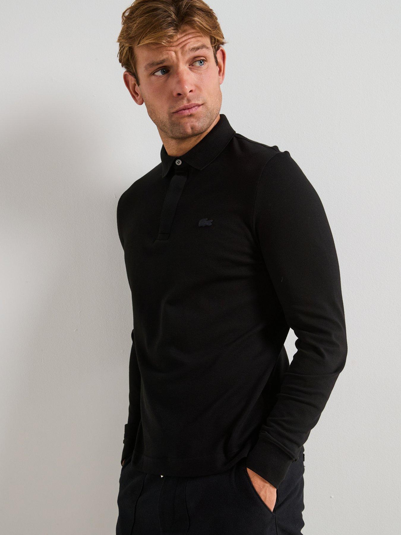 Lacoste Lacoste Paris Premium Long Sleeve Polo Shirt - Black