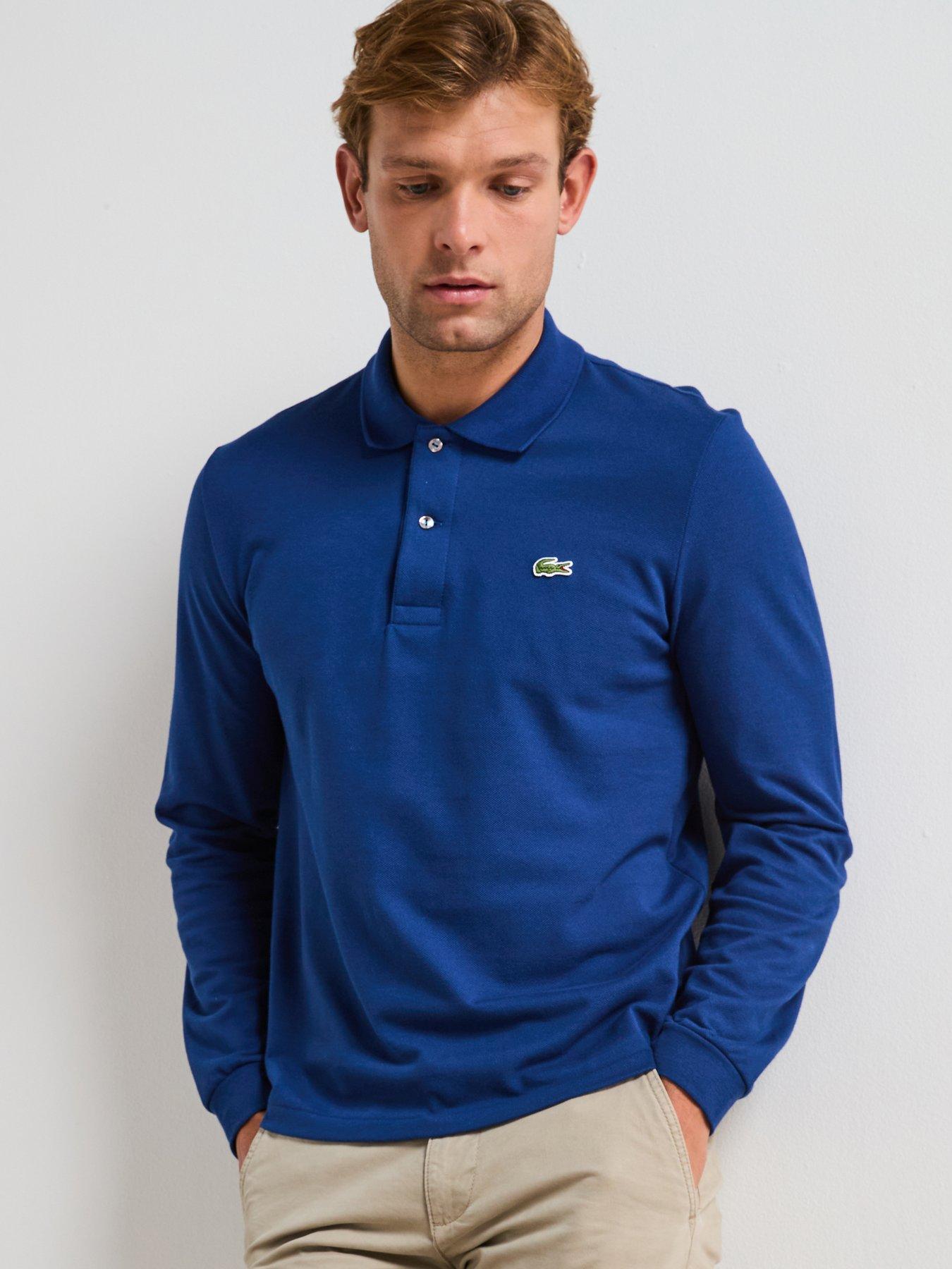 Lacoste Classic Fit L1212 Piqué Long Sleeve Polo Shirt - Blue