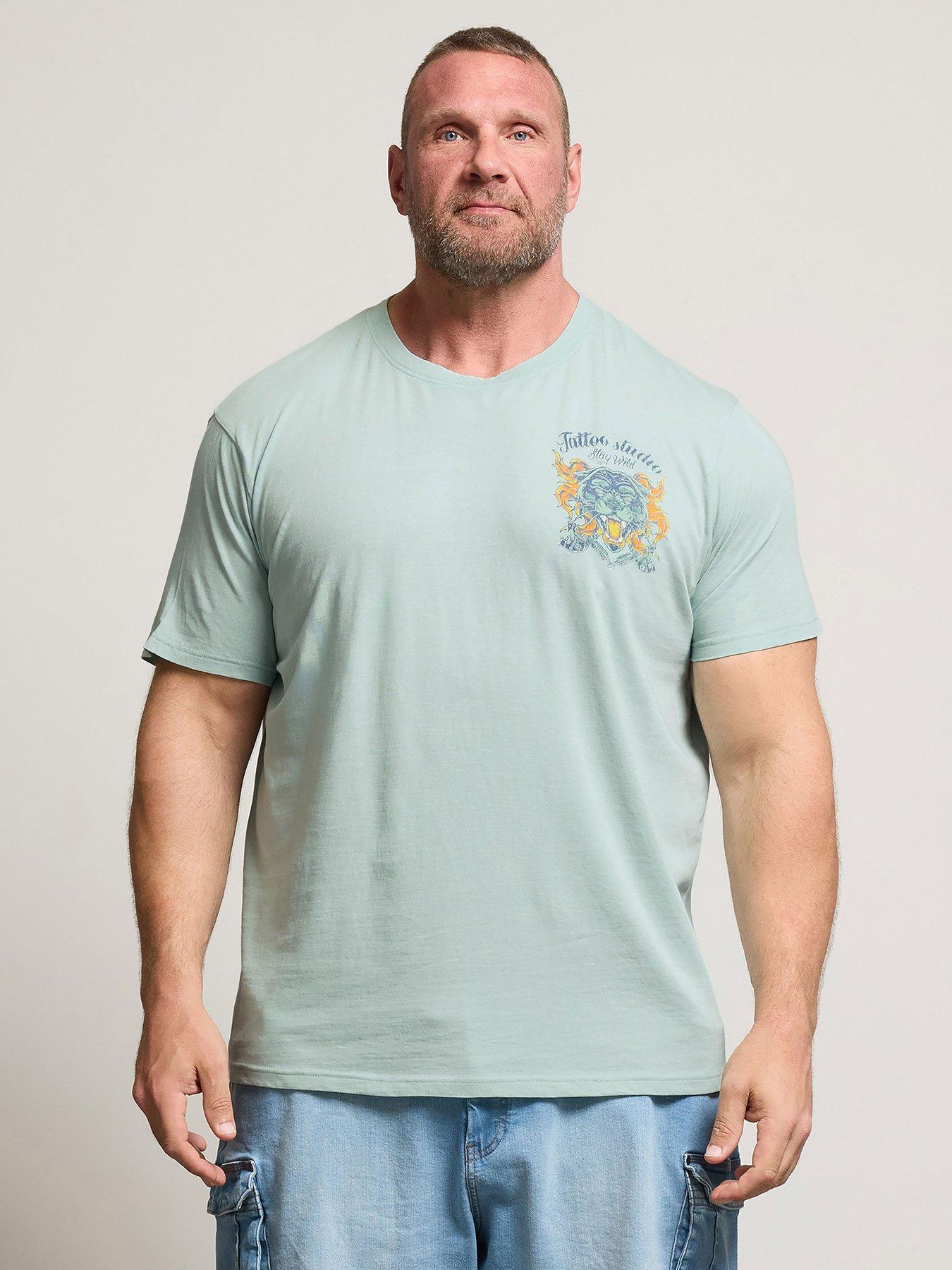 undefined Acid Wash Graphic T-Shirt - Blue