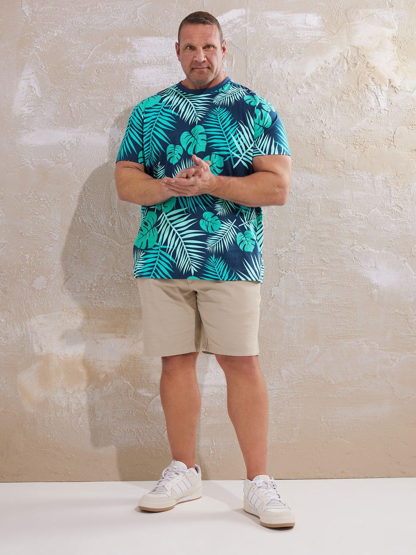 Image 3 of 4 of BadRhino Leaf Print T-Shirt - Blue