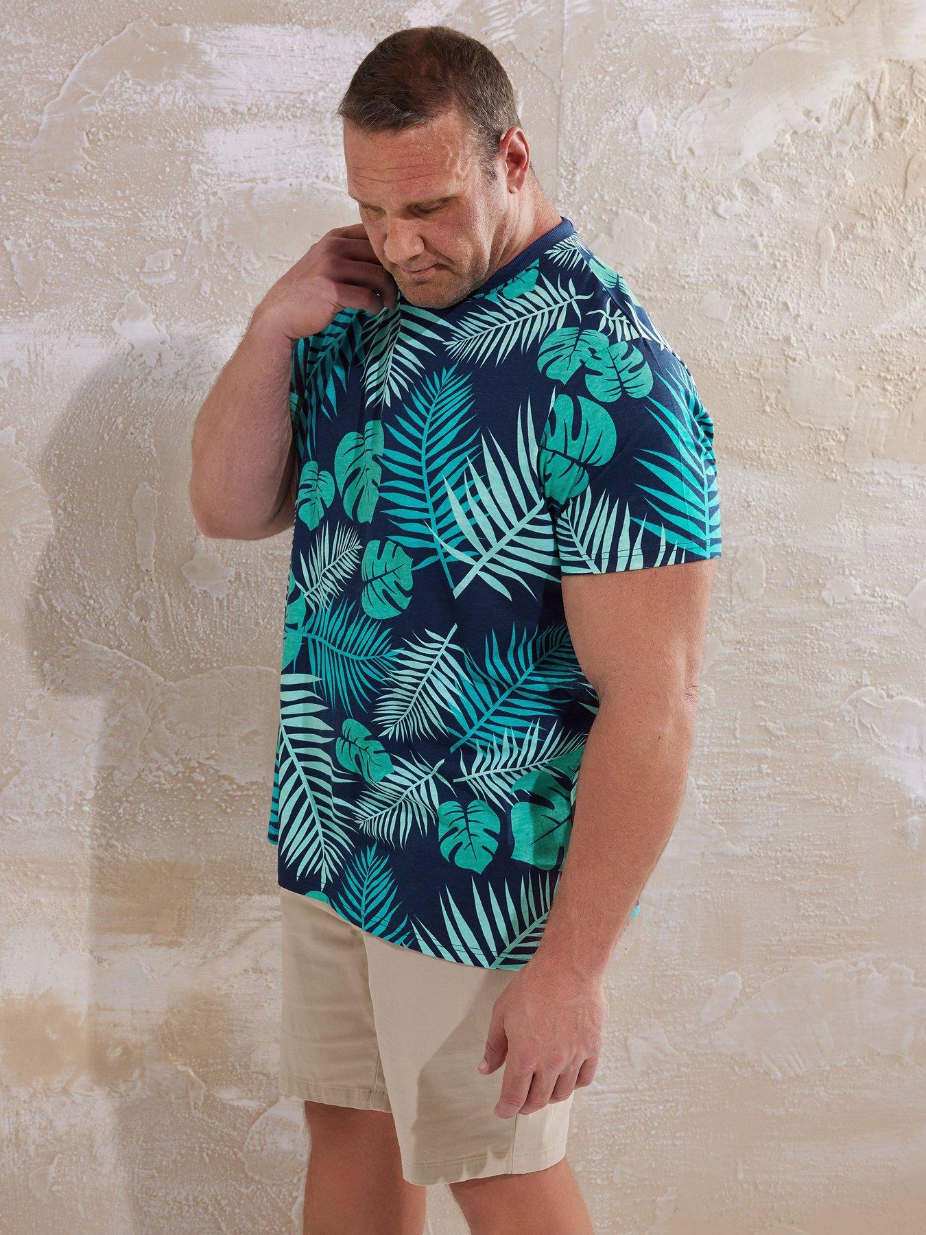 Image 4 of 4 of BadRhino Leaf Print T-Shirt - Blue