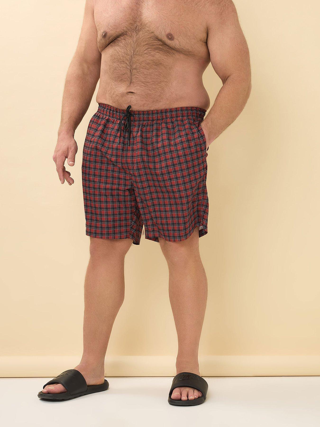 undefined Tartan Swimshorts - Red
