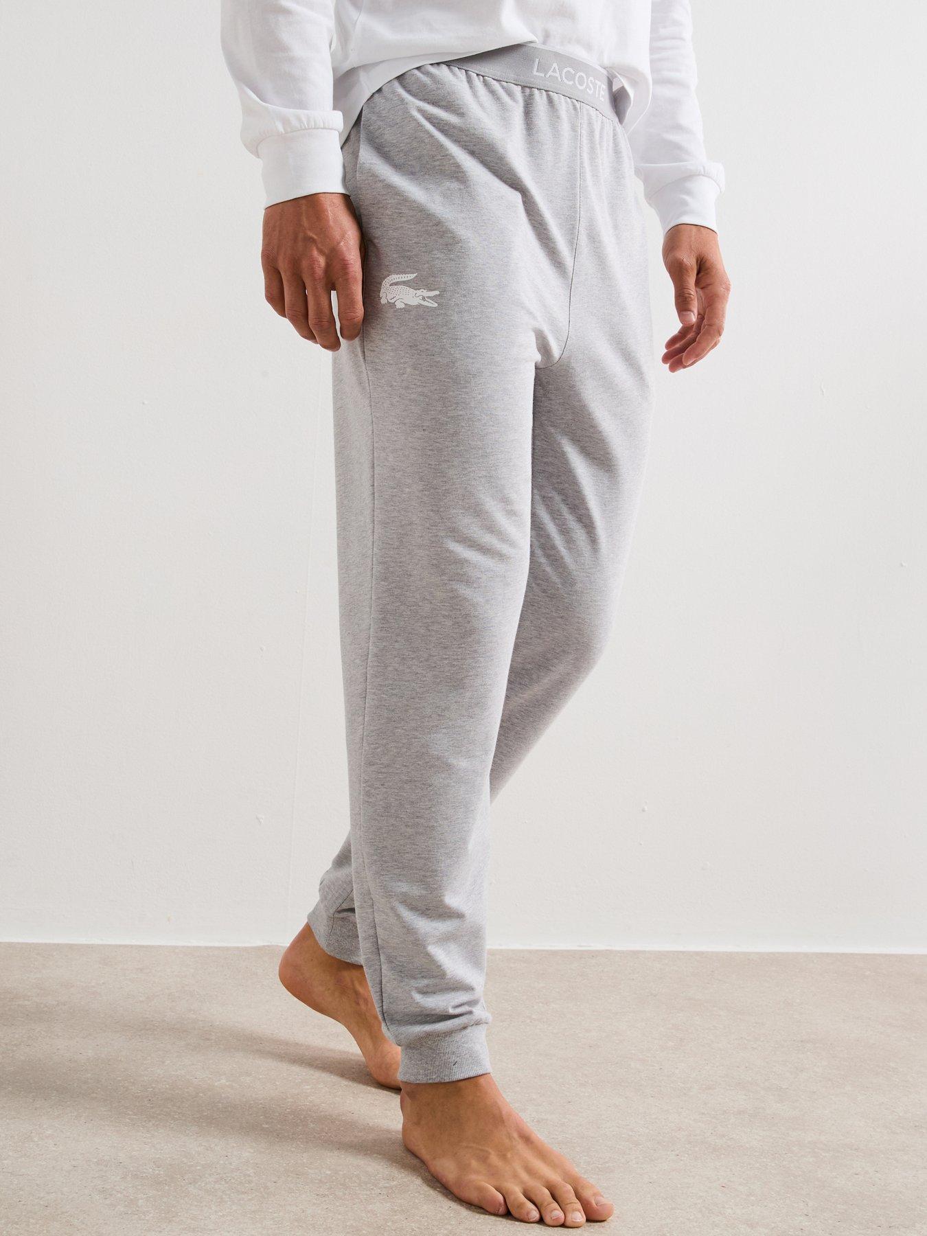 Lacoste Lacoste Elasticated Waist Pyjama Bottoms- Grey