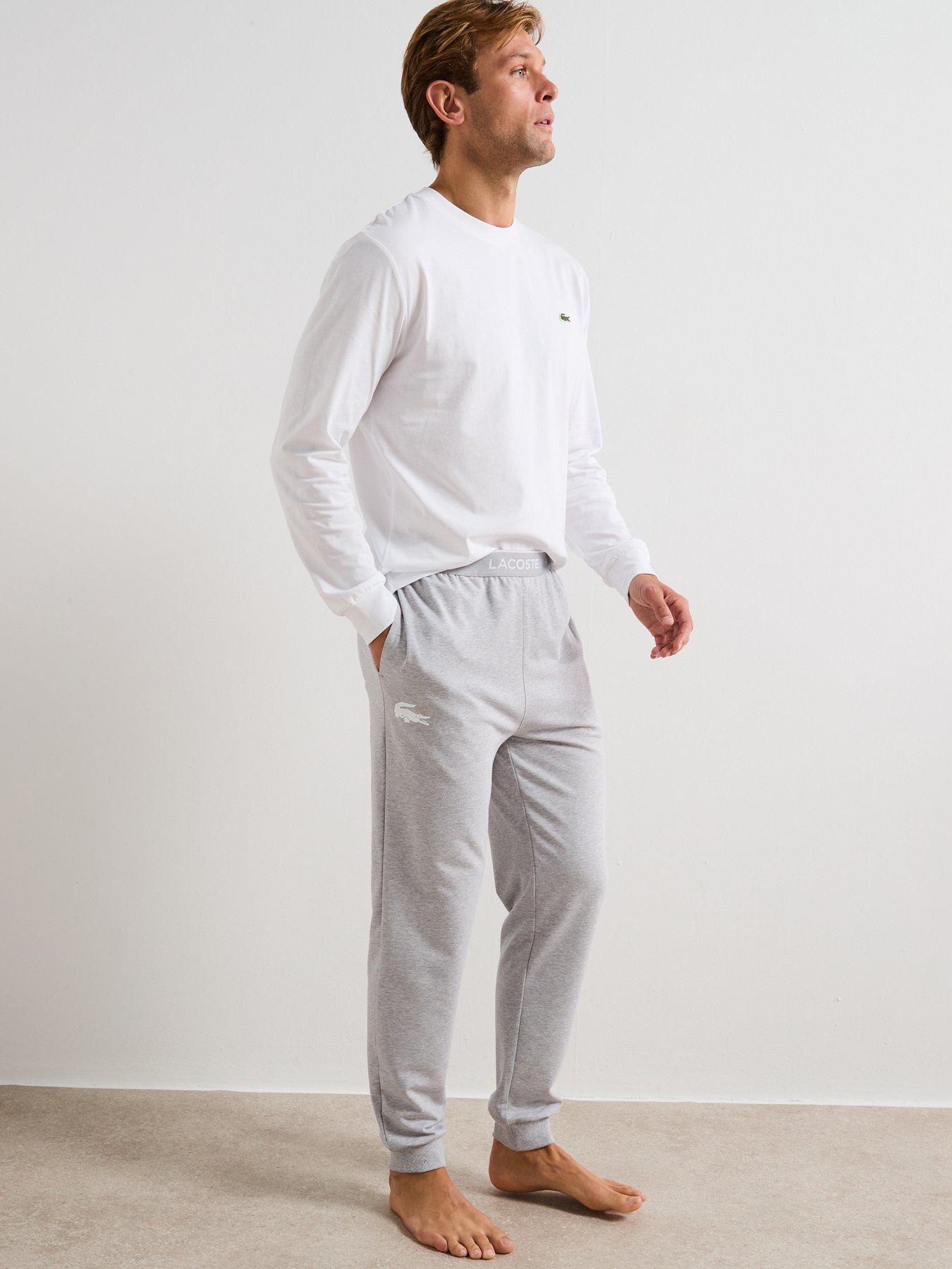 lacoste-lacoste-elasticated-waist-pyjama-bottoms--greyback