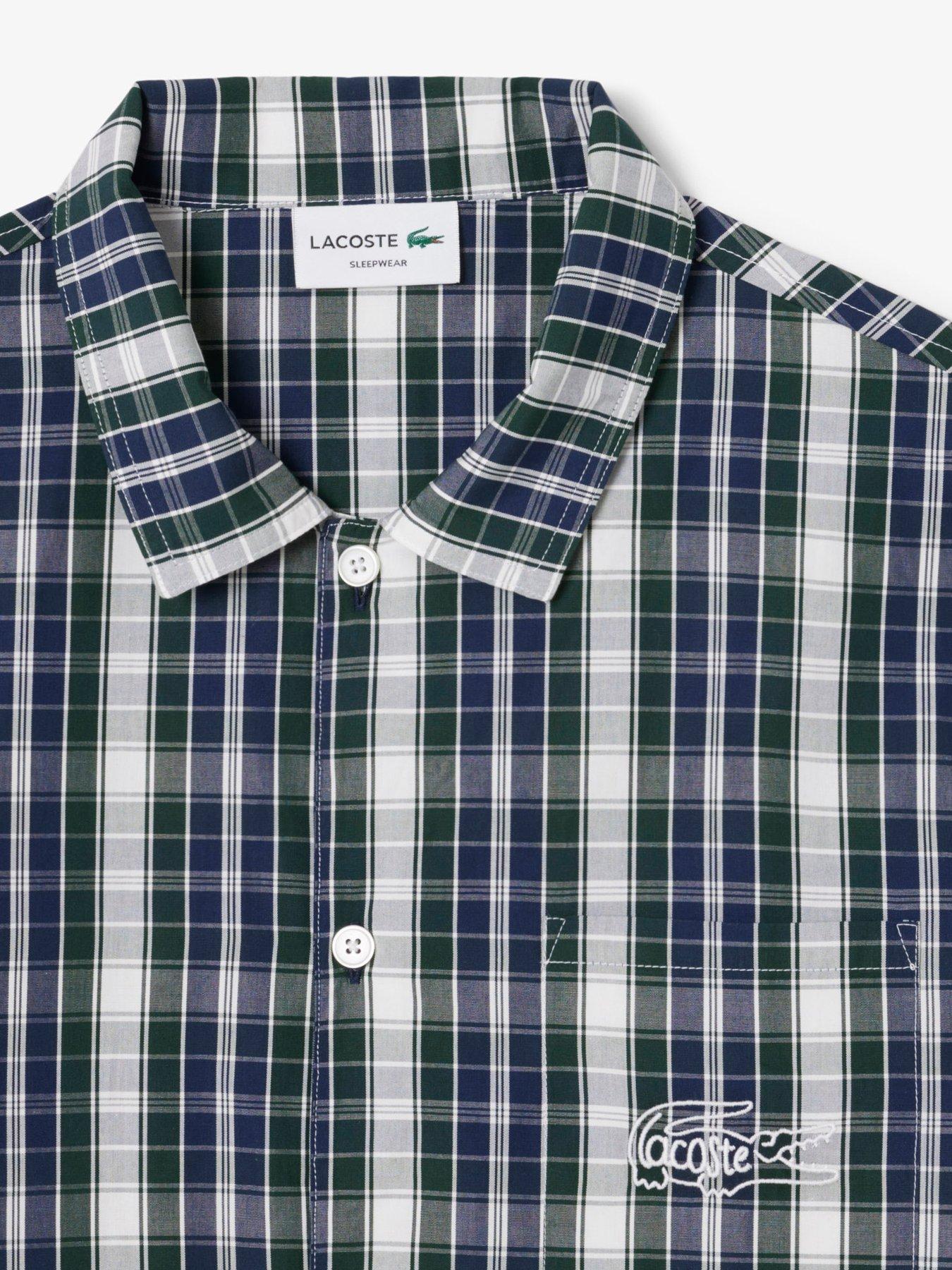 lacoste-lacoste-long-sleeve-checked-pyjama-set--greenoutfit