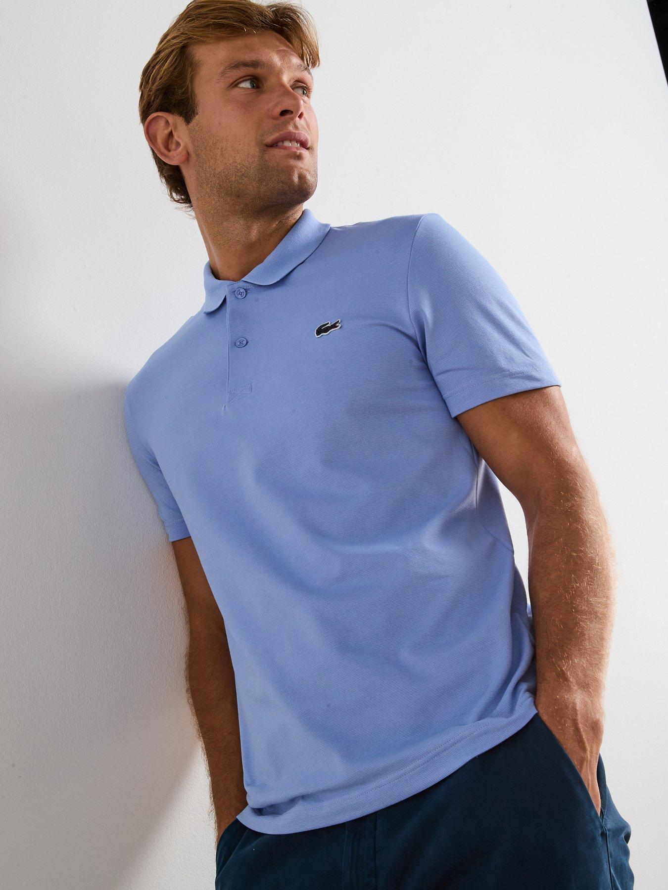 Image 1 of 6 of Lacoste Regular Fit Ottoman Short Sleeve Polo Shirt - Blue
