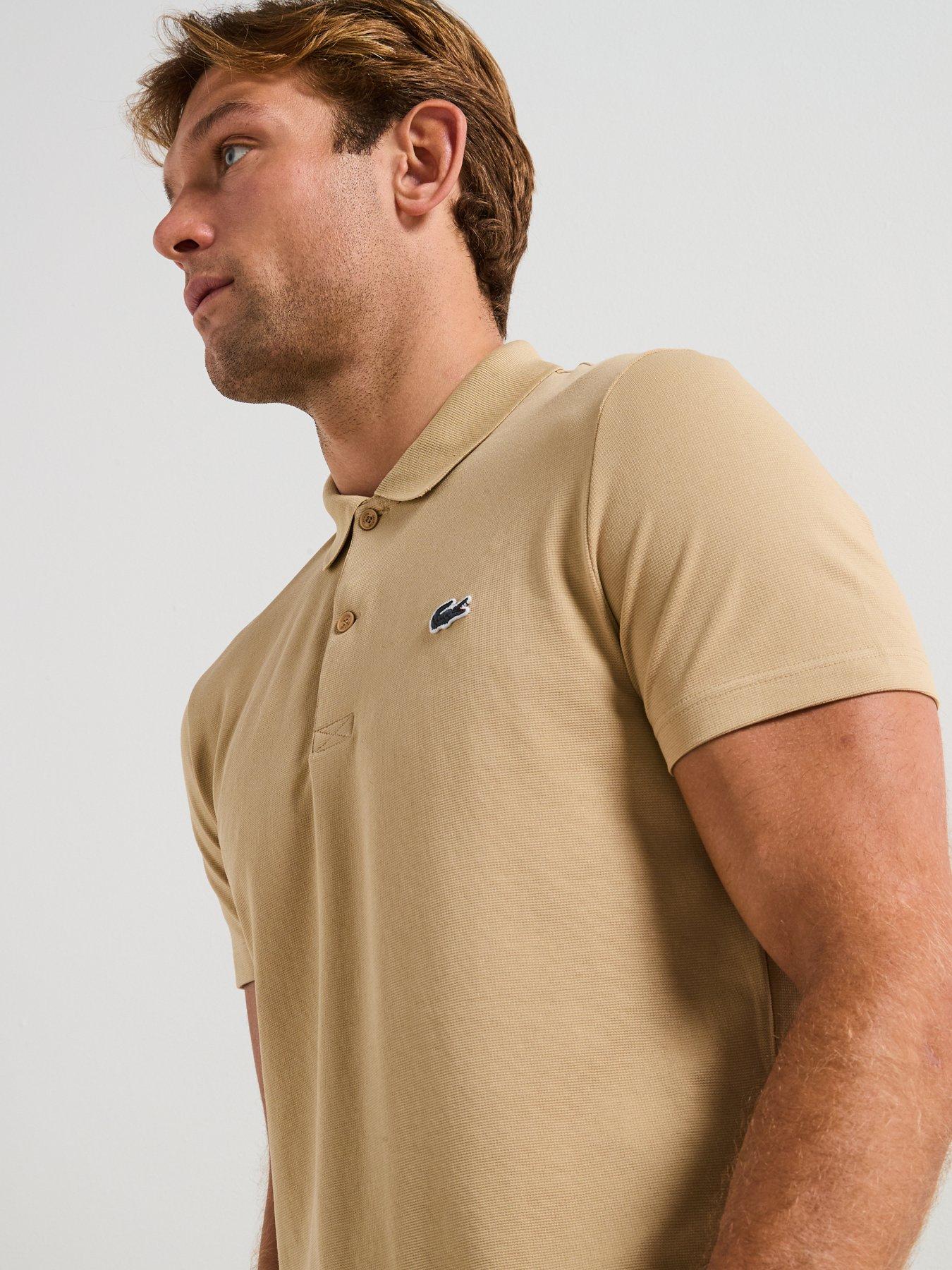 Image 5 of 6 of Lacoste Regular Fit Ottoman Short Sleeve Polo Shirt - Beige
