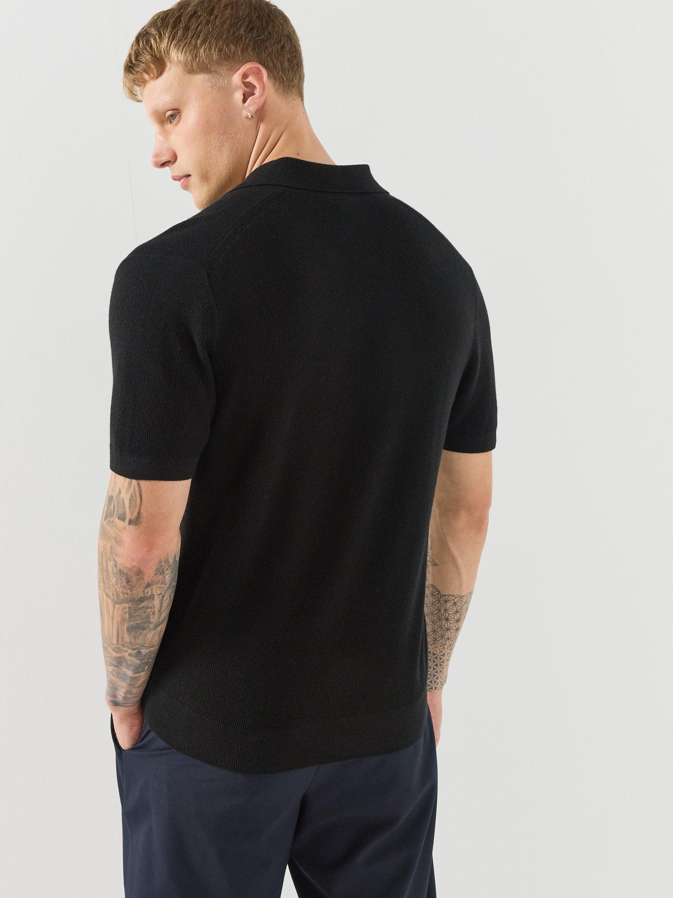 Image 2 of 5 of Lacoste Textured Buttonless Polo Collar Knitted Jumper - Beige