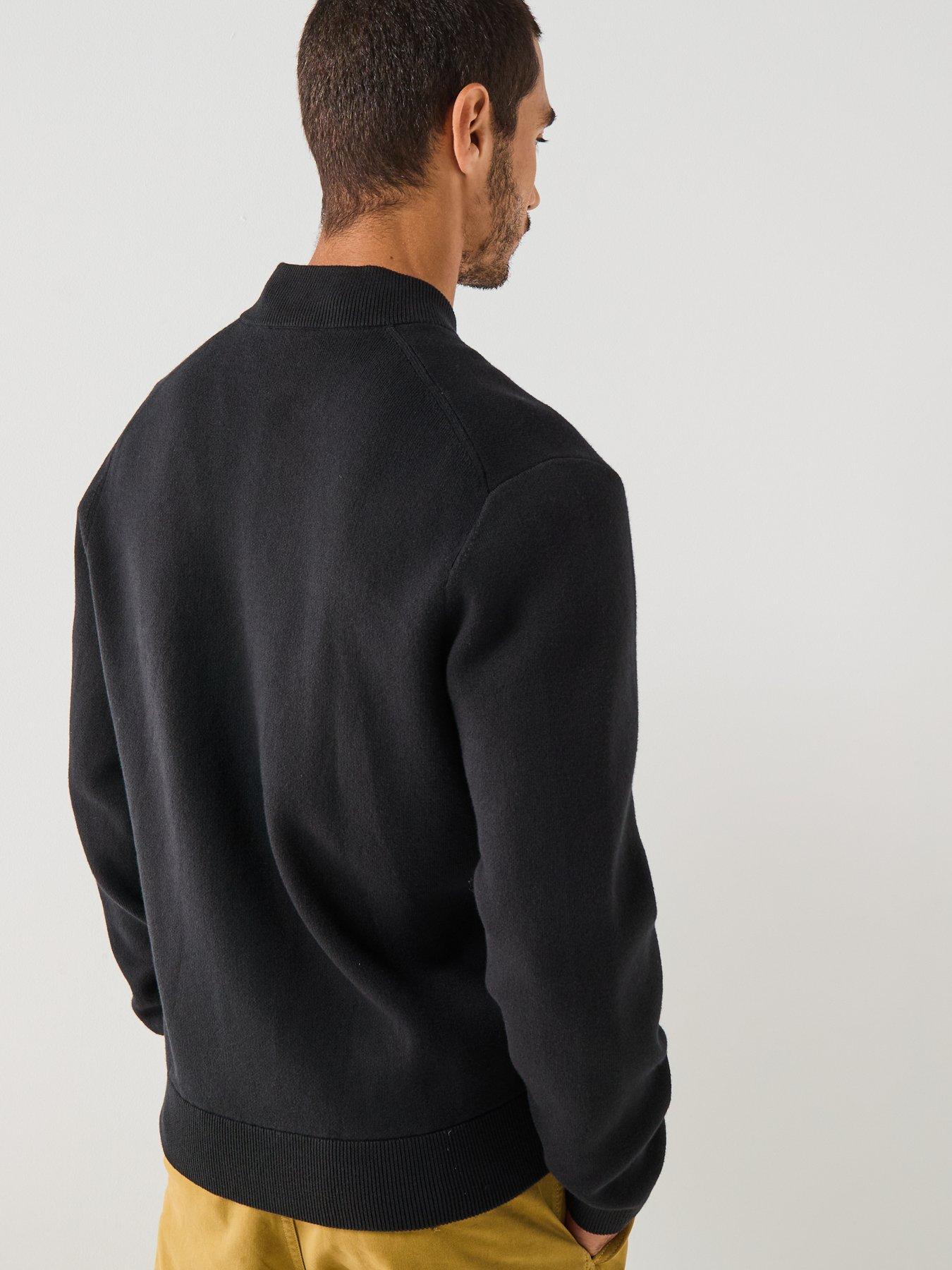 lacoste-interlock-heavyweight-knitted-bomber-blackstillFront