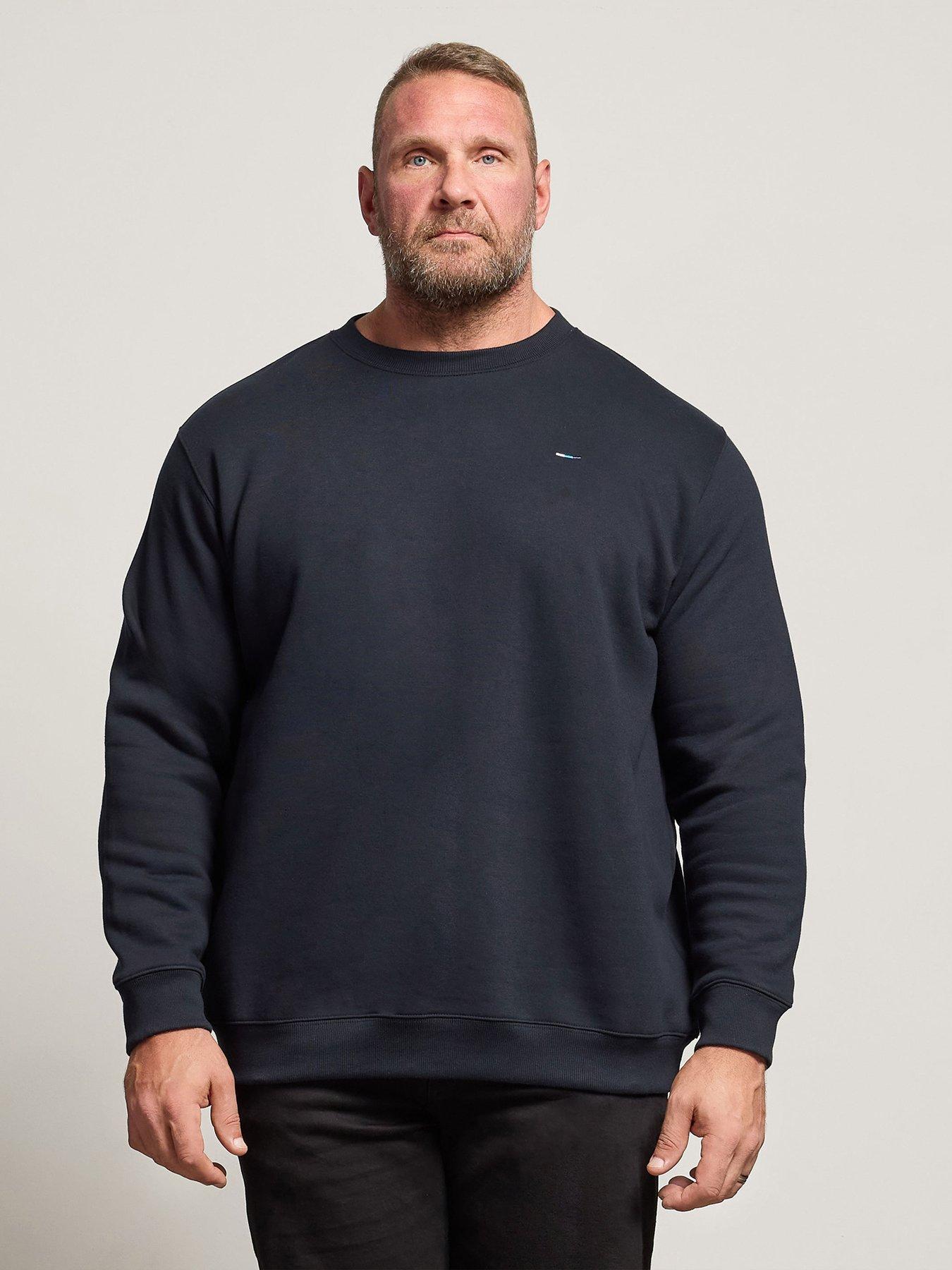 badrhino-plain-long-sleeve-crew-sweat-bluefront