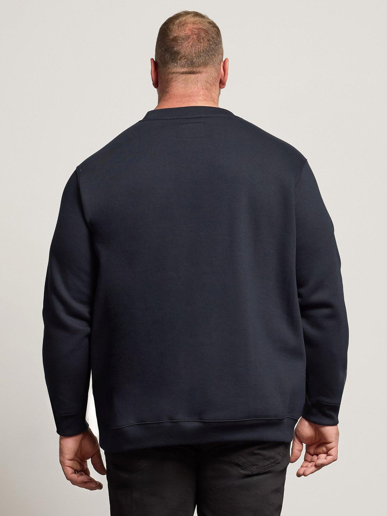 badrhino-plain-long-sleeve-crew-sweat-bluestillFront
