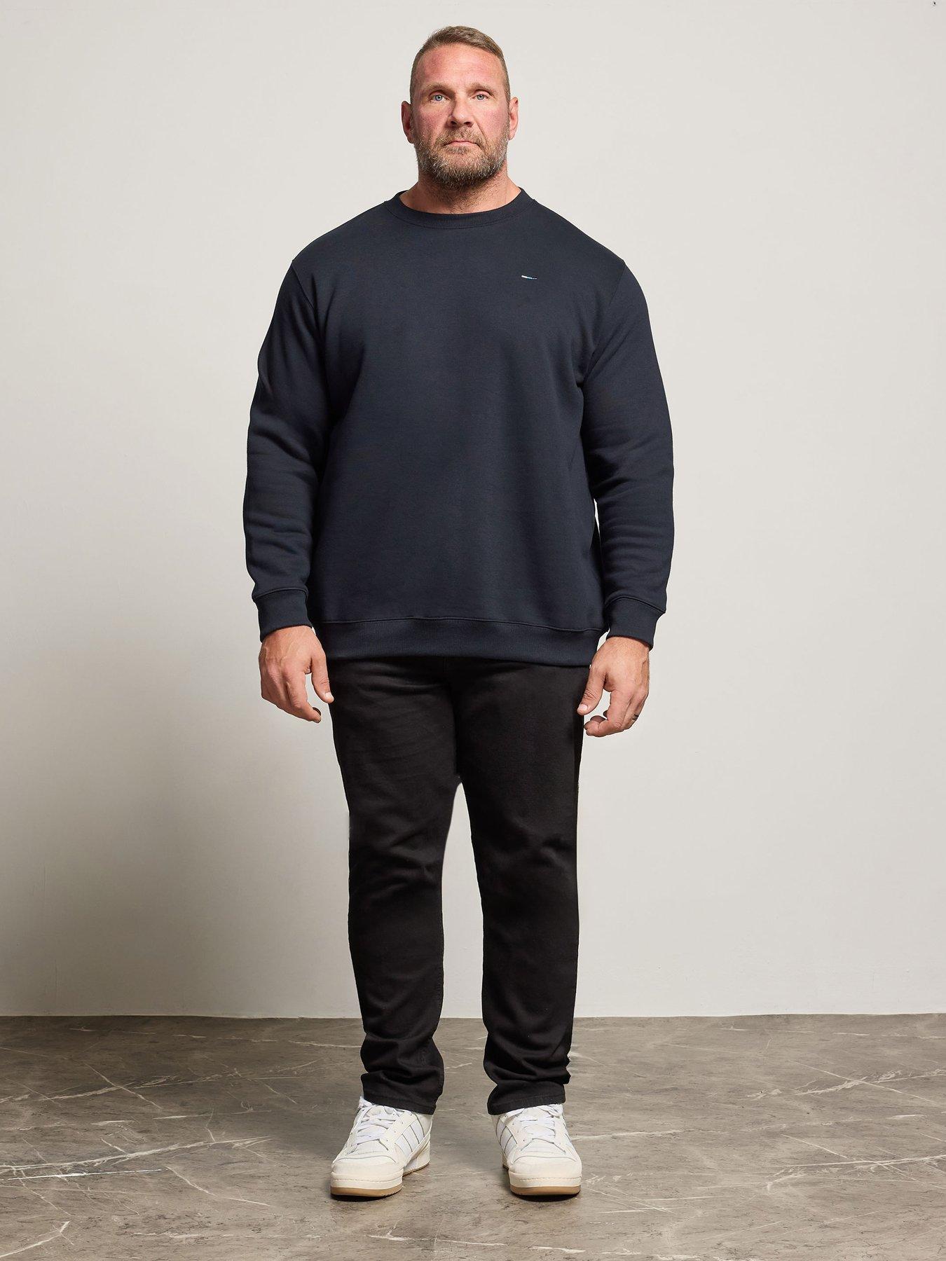 badrhino-plain-long-sleeve-crew-sweat-blueback
