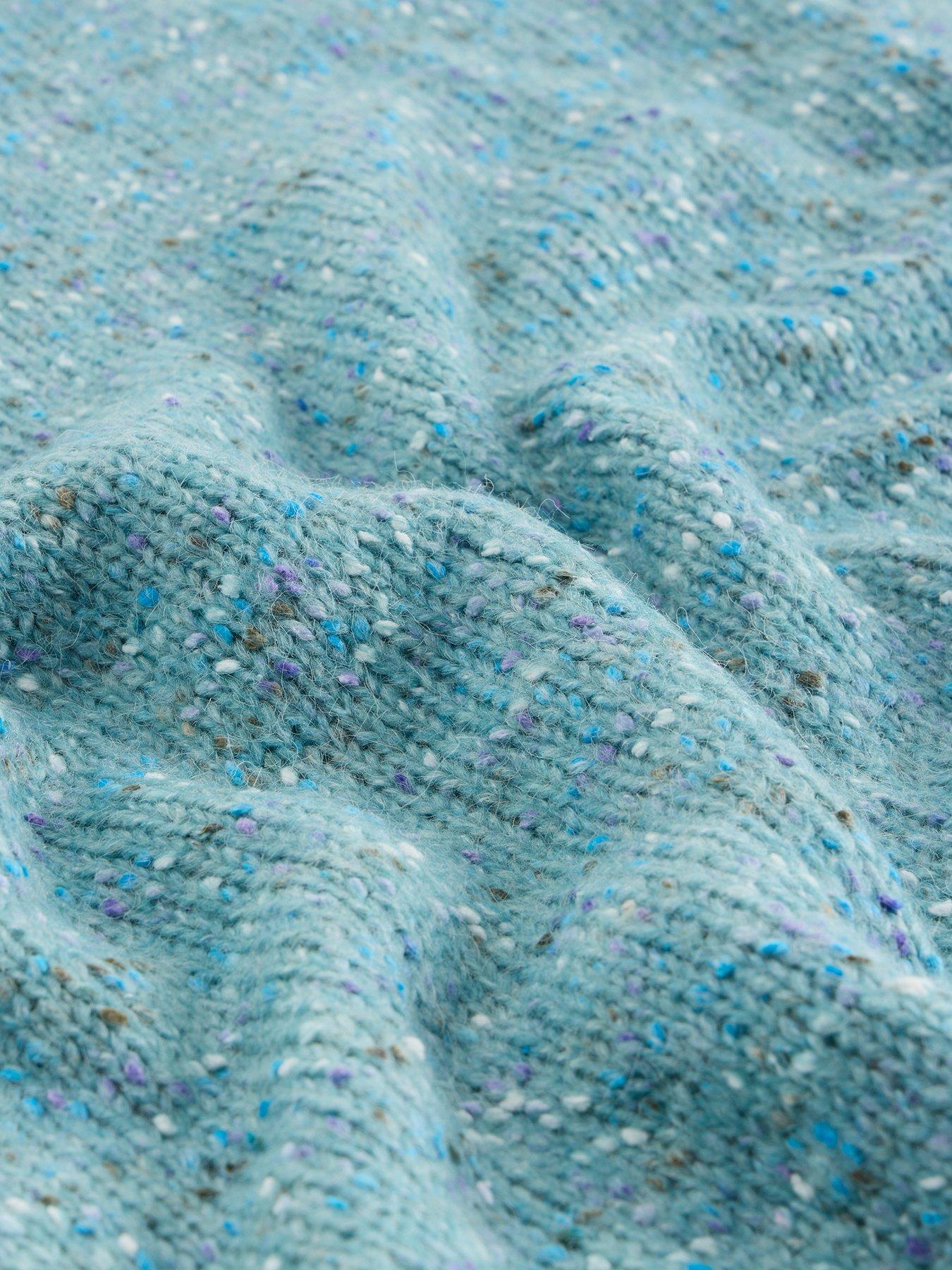 Image 6 of 6 of White Stuff Textured V Neck Jumper - Blue