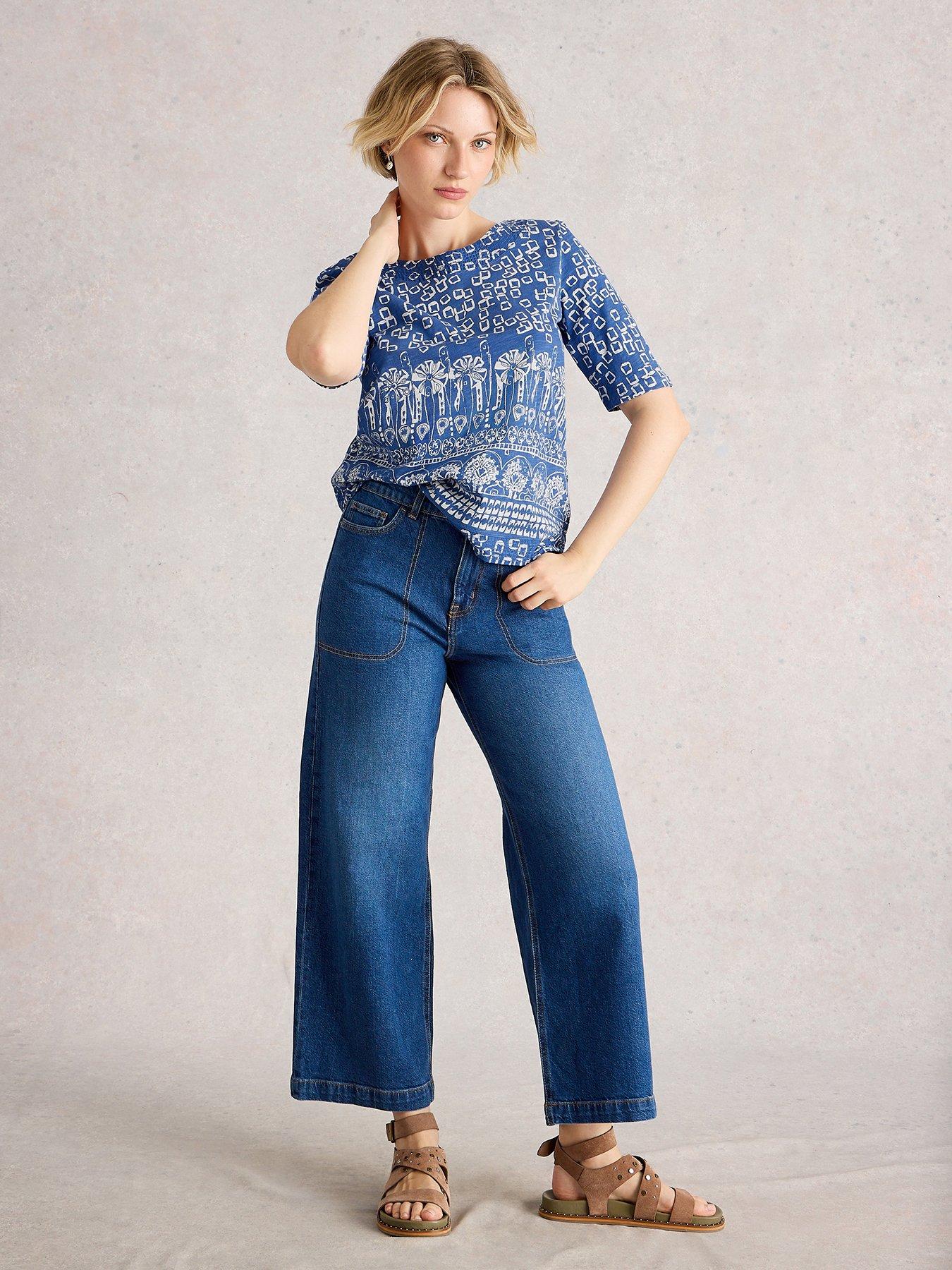 Image 1 of 6 of White Stuff Weaver Tee - Blue