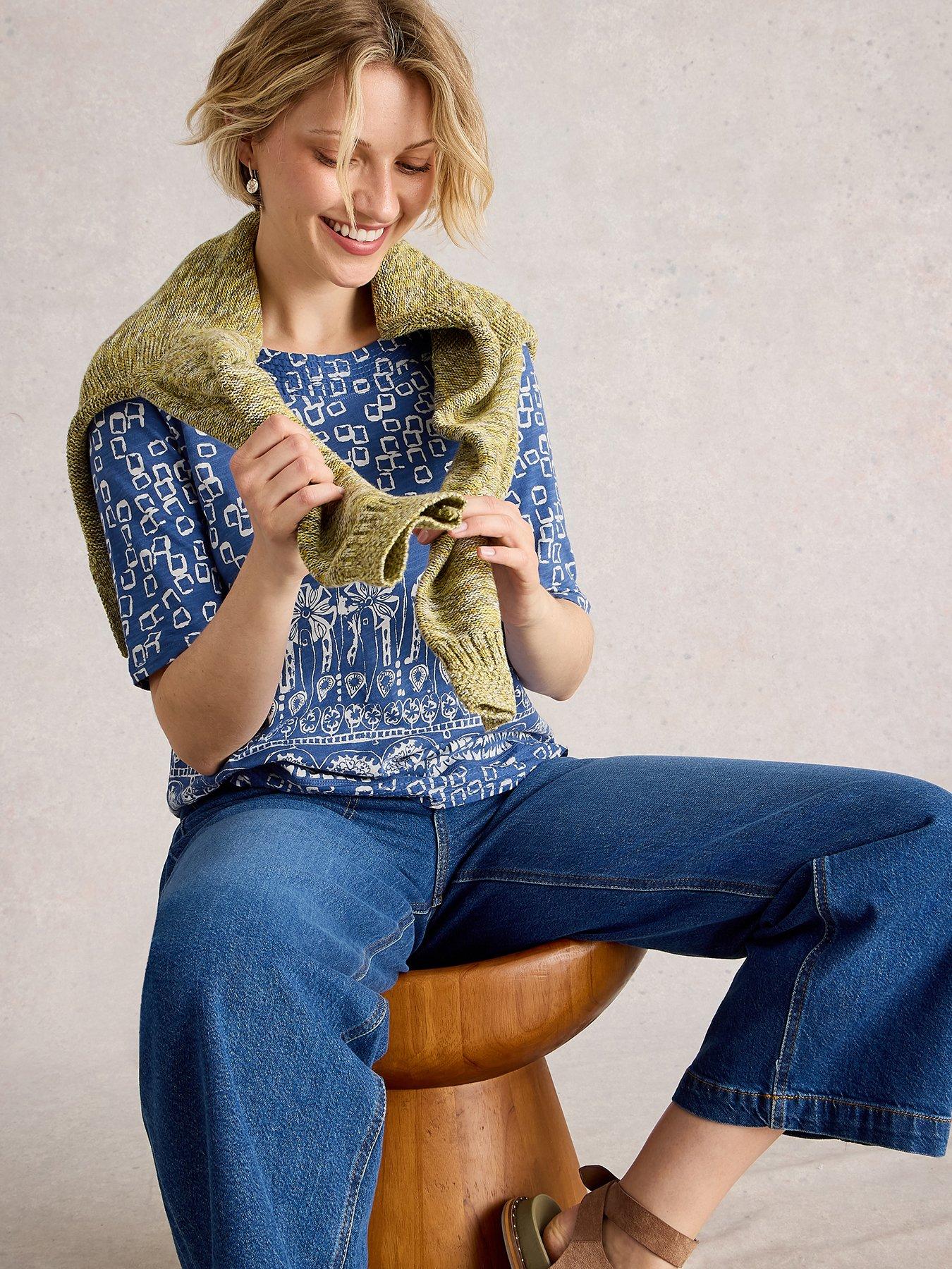 Image 3 of 6 of White Stuff Weaver Tee - Blue