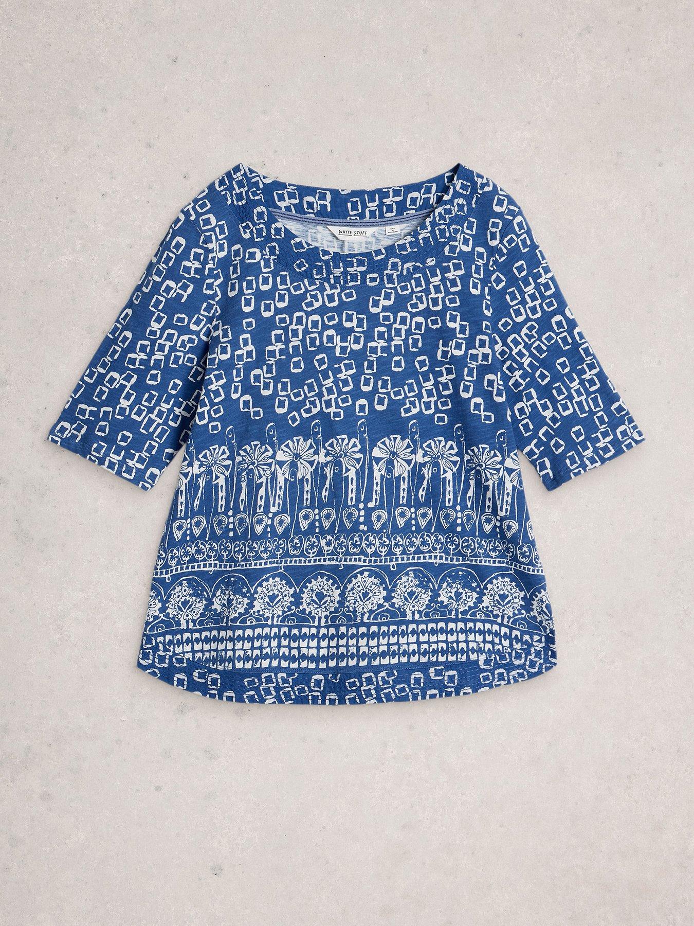 Image 5 of 6 of White Stuff Weaver Tee - Blue