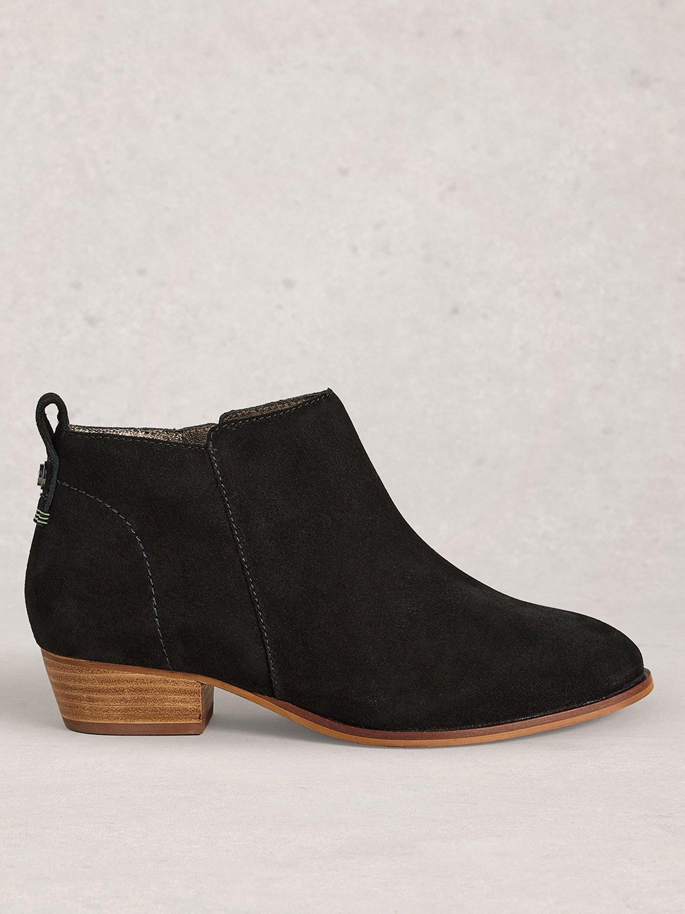 White Stuff Wide Fit Suede Ankle Boot - Black