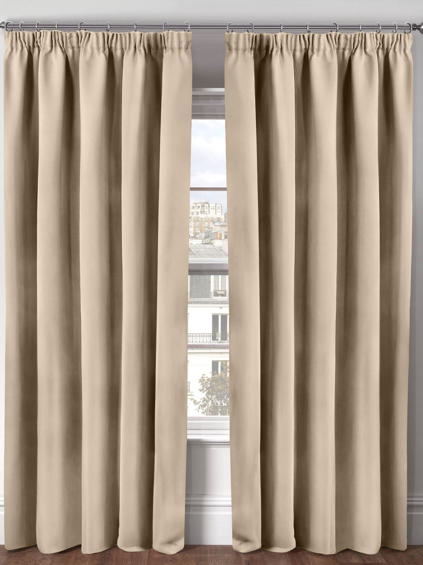 Very Home Woven Blackout Pleat Curtains 66x54