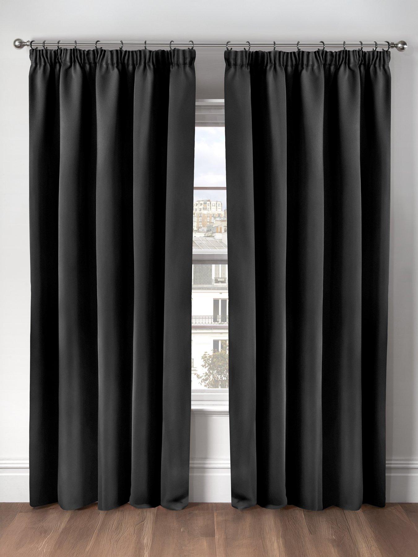 The Very Collection Woven Blackout Pleat Curtains 66x54