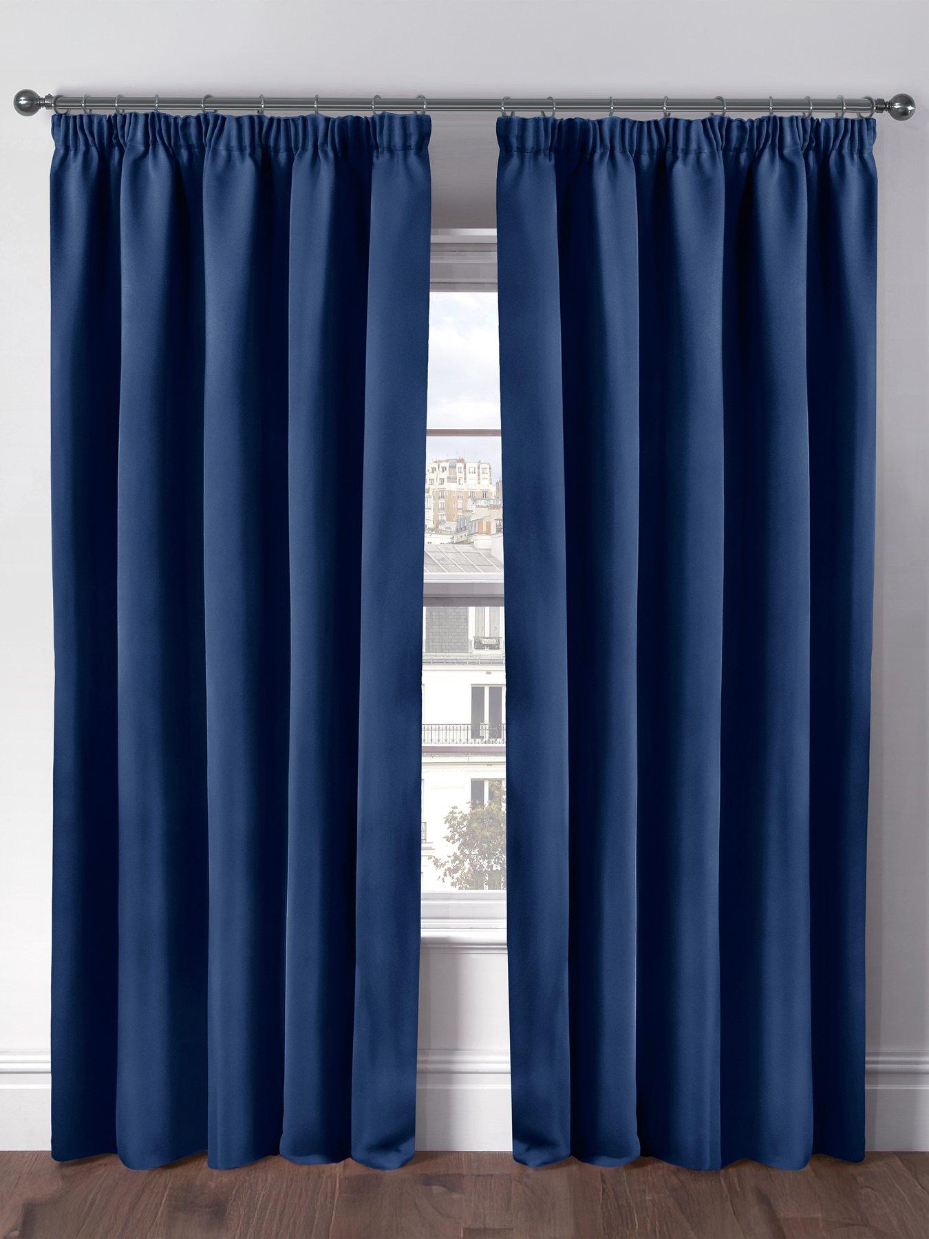 undefined Woven Blackout Pleat Curtains 66x54
