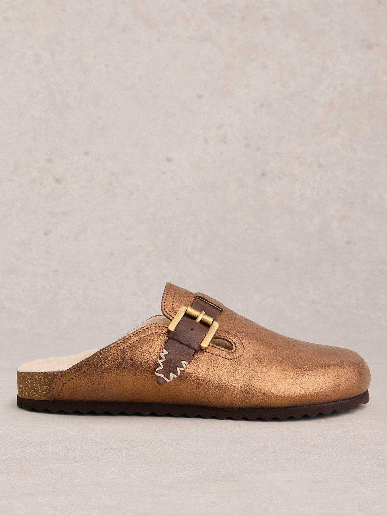 White Stuff Myrtle Slip On Footbed - Coloured Metallic