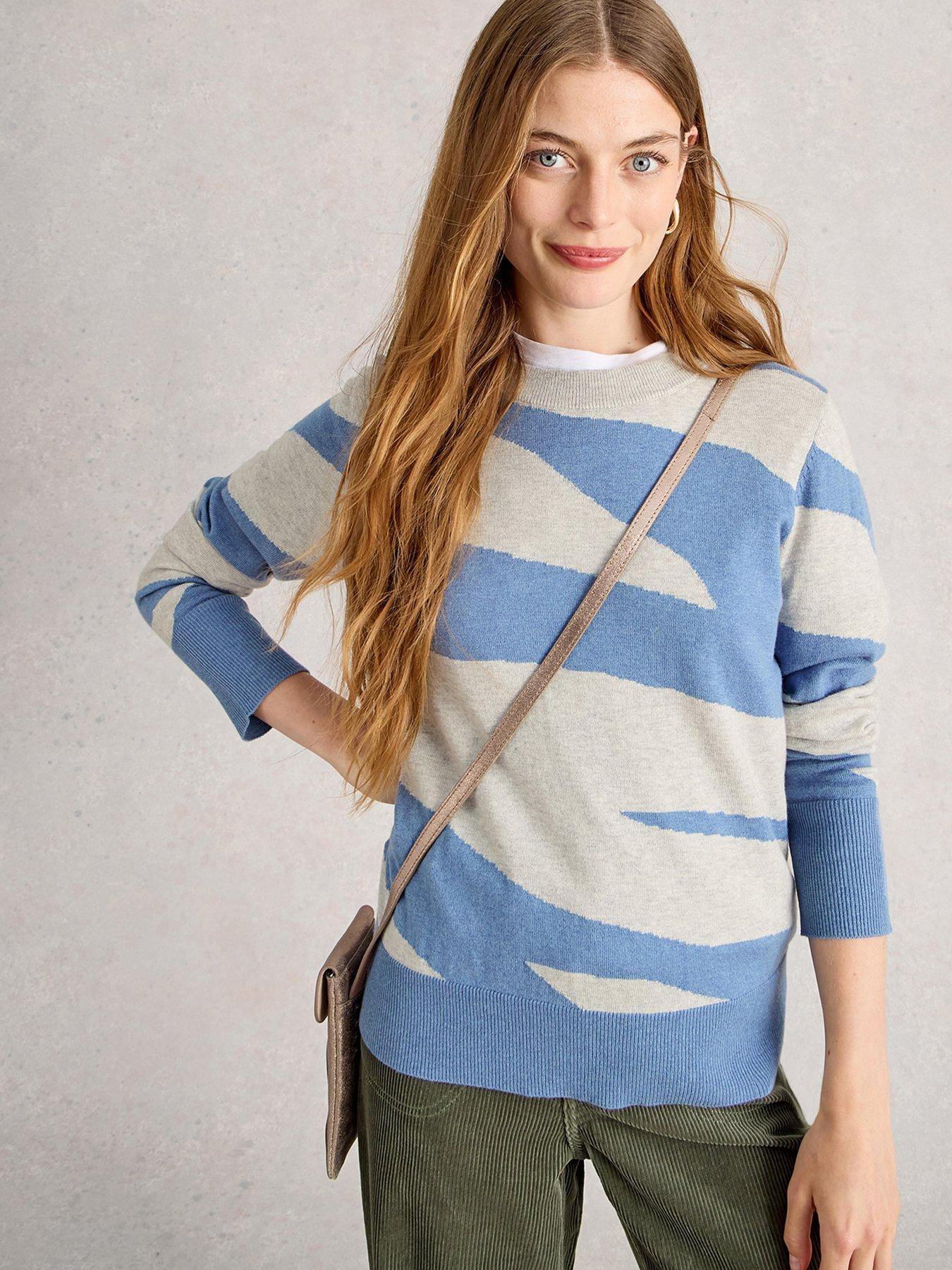 White Stuff Katie Abstract Jumper - Blue