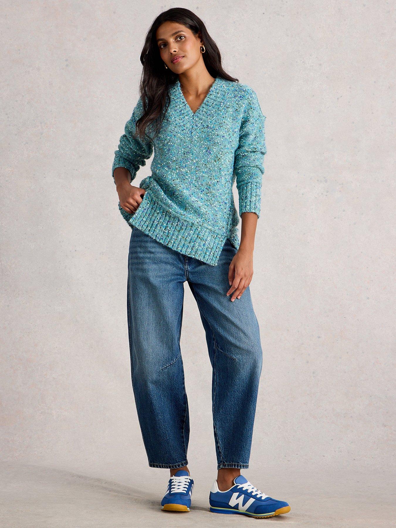 Image 3 of 6 of White Stuff Tilly V Neck Jumper - Blue