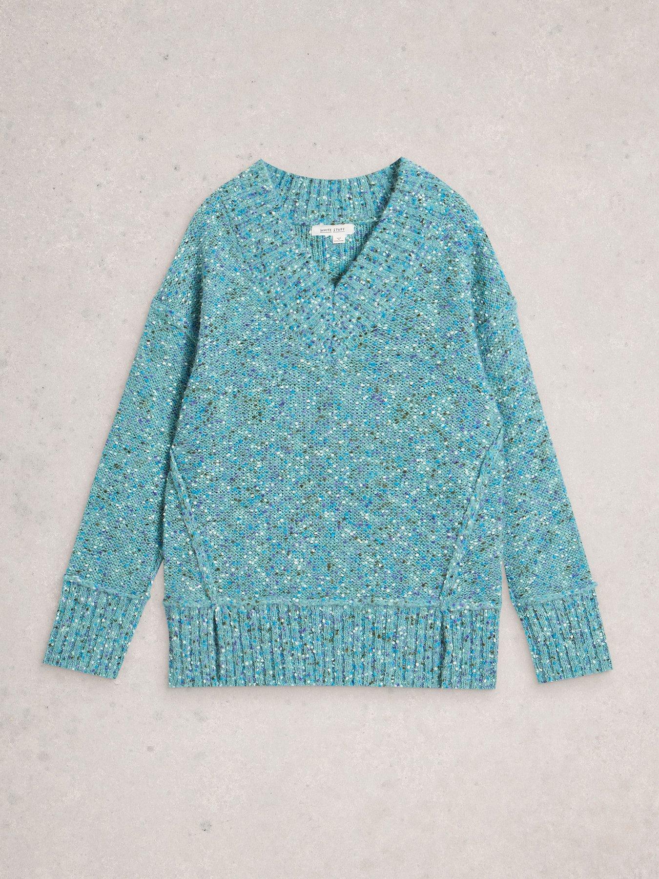 Image 5 of 6 of White Stuff Tilly V Neck Jumper - Blue