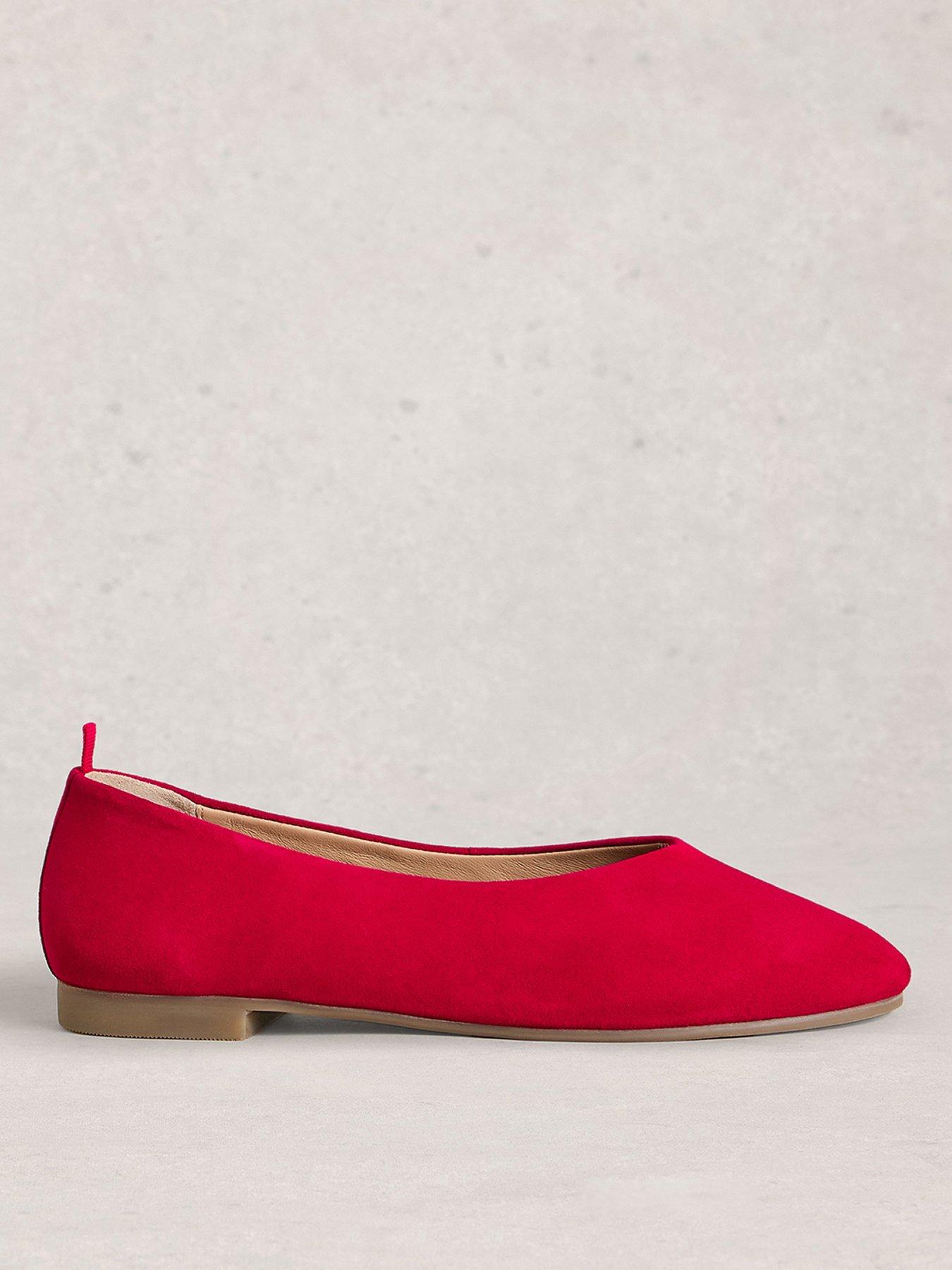 White Stuff Cheri Leather Ballerina Pump - Red