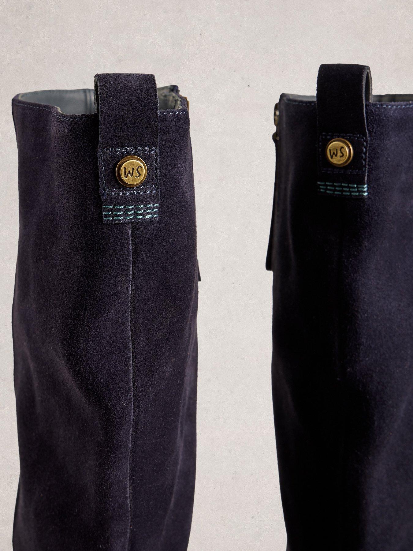 Image 3 of 3 of White Stuff Willow Suede Knee High Boot - Navy