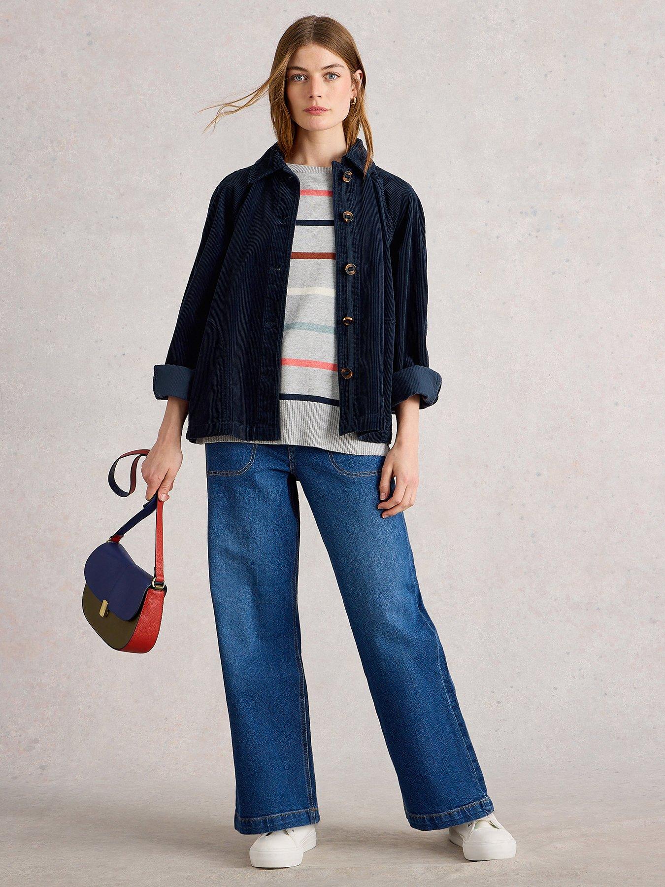 White Stuff Eden Cord Jacket - Navy