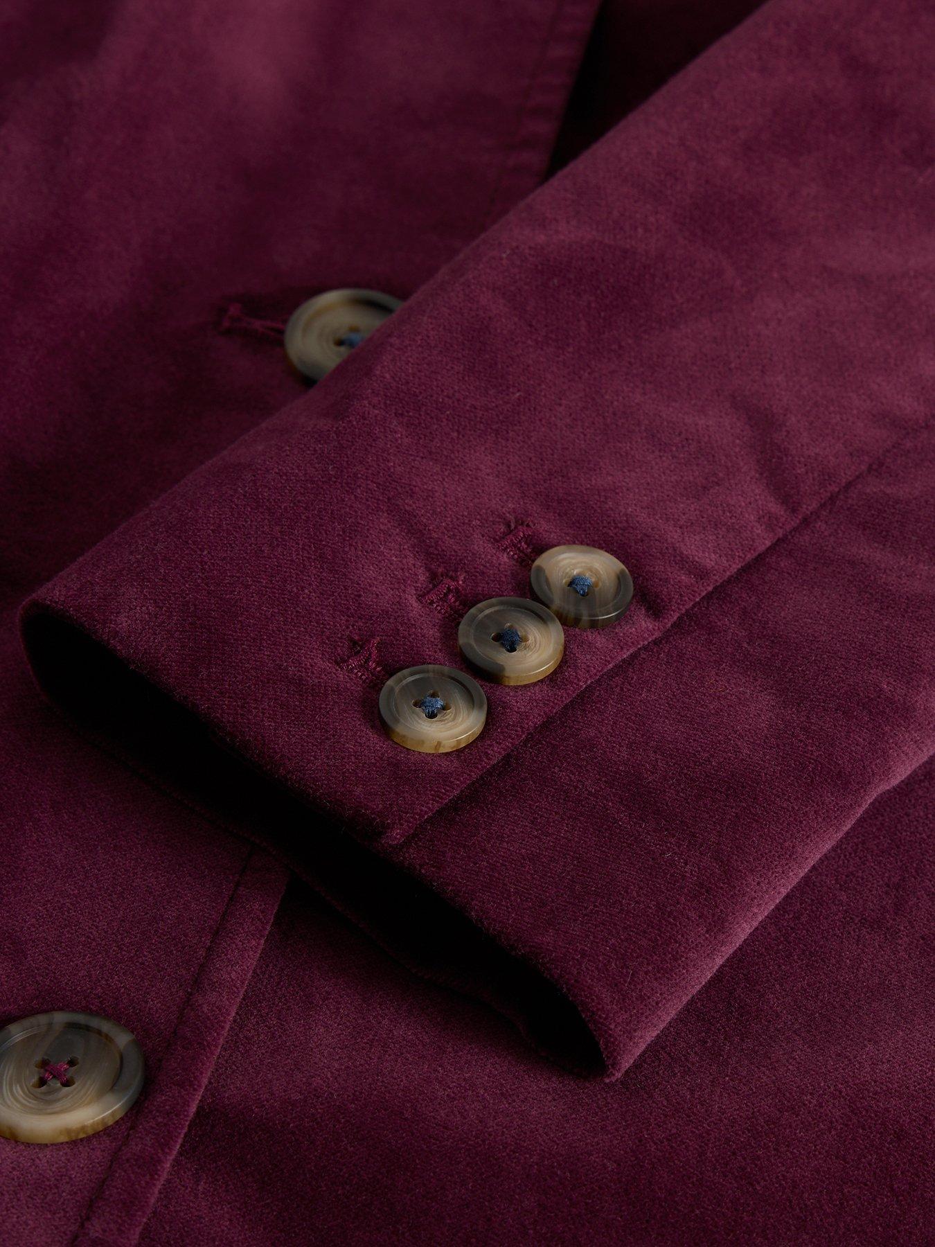 Image 6 of 6 of White Stuff Karla Velvet Coat - Purple