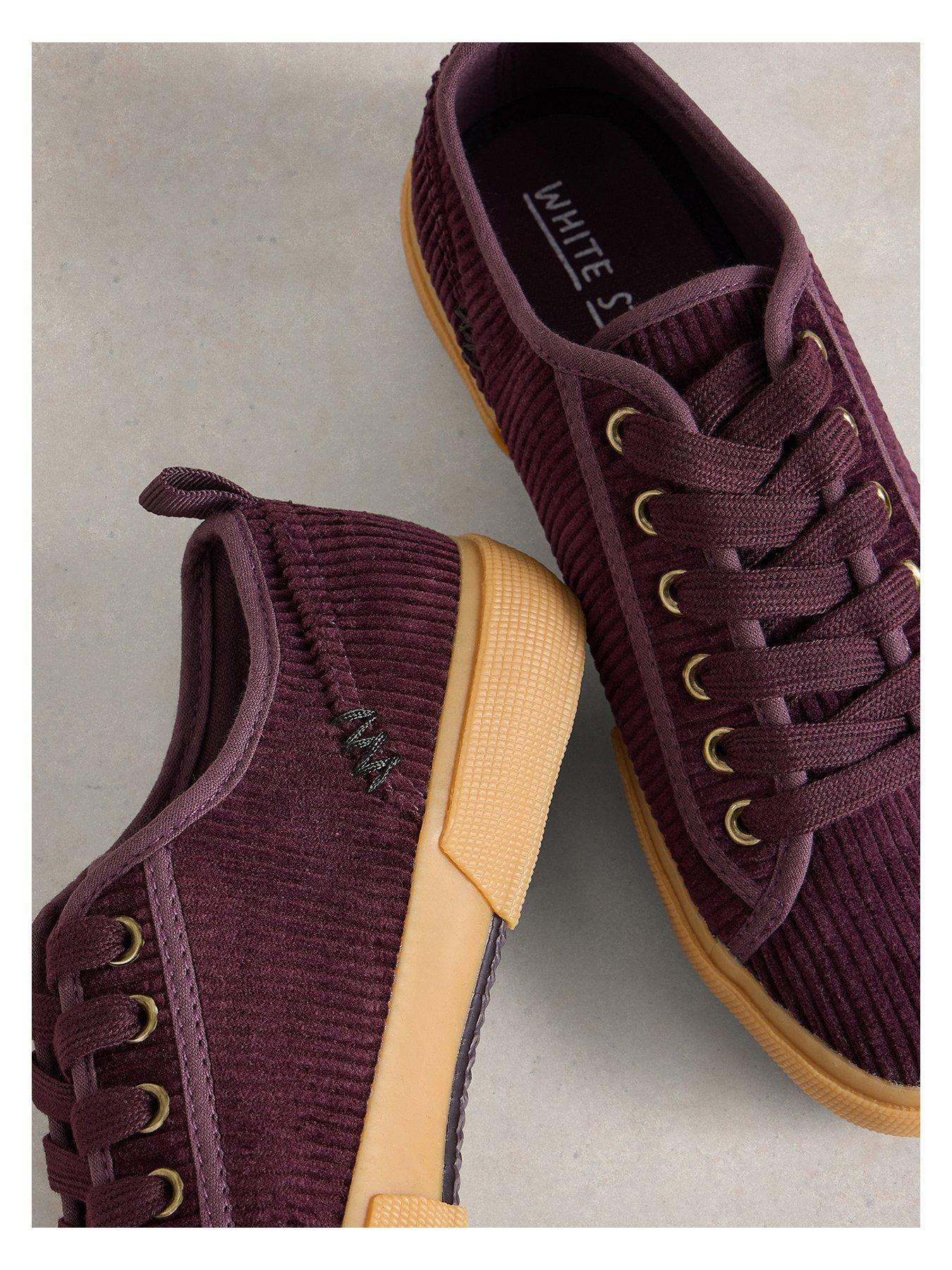 Image 4 of 4 of White Stuff Pippa Cord Lace Up Trainer - Purple