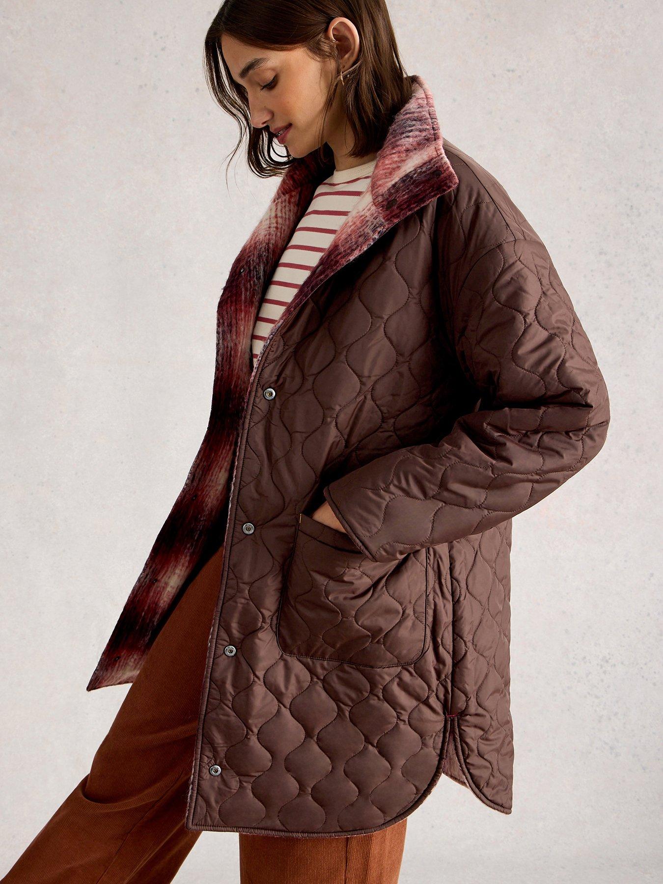 Image 1 of 6 of White Stuff Marlowe Reversible Coat - Purple