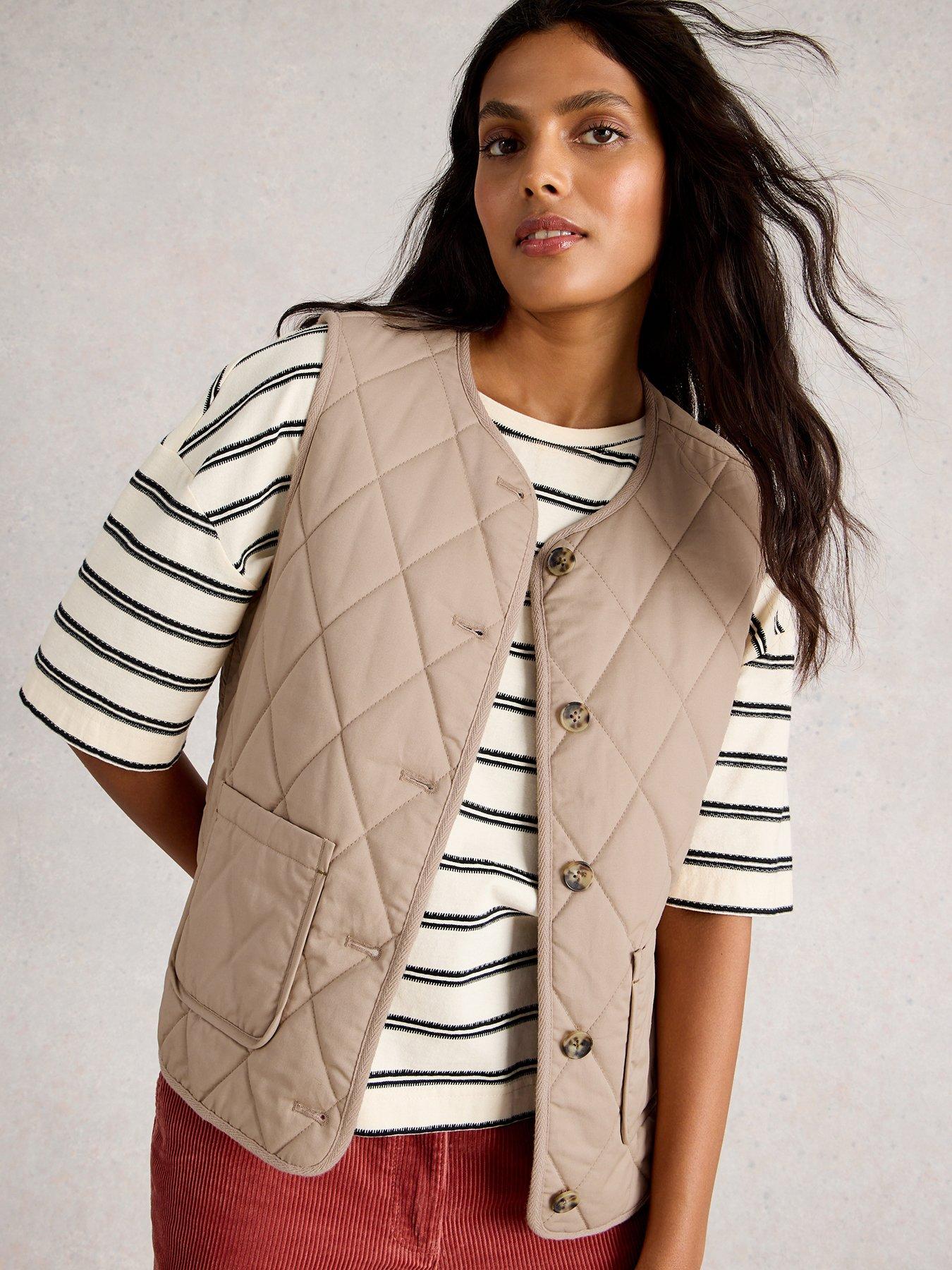 White Stuff Emily Quilted Gilet - Beige | Very Ireland
