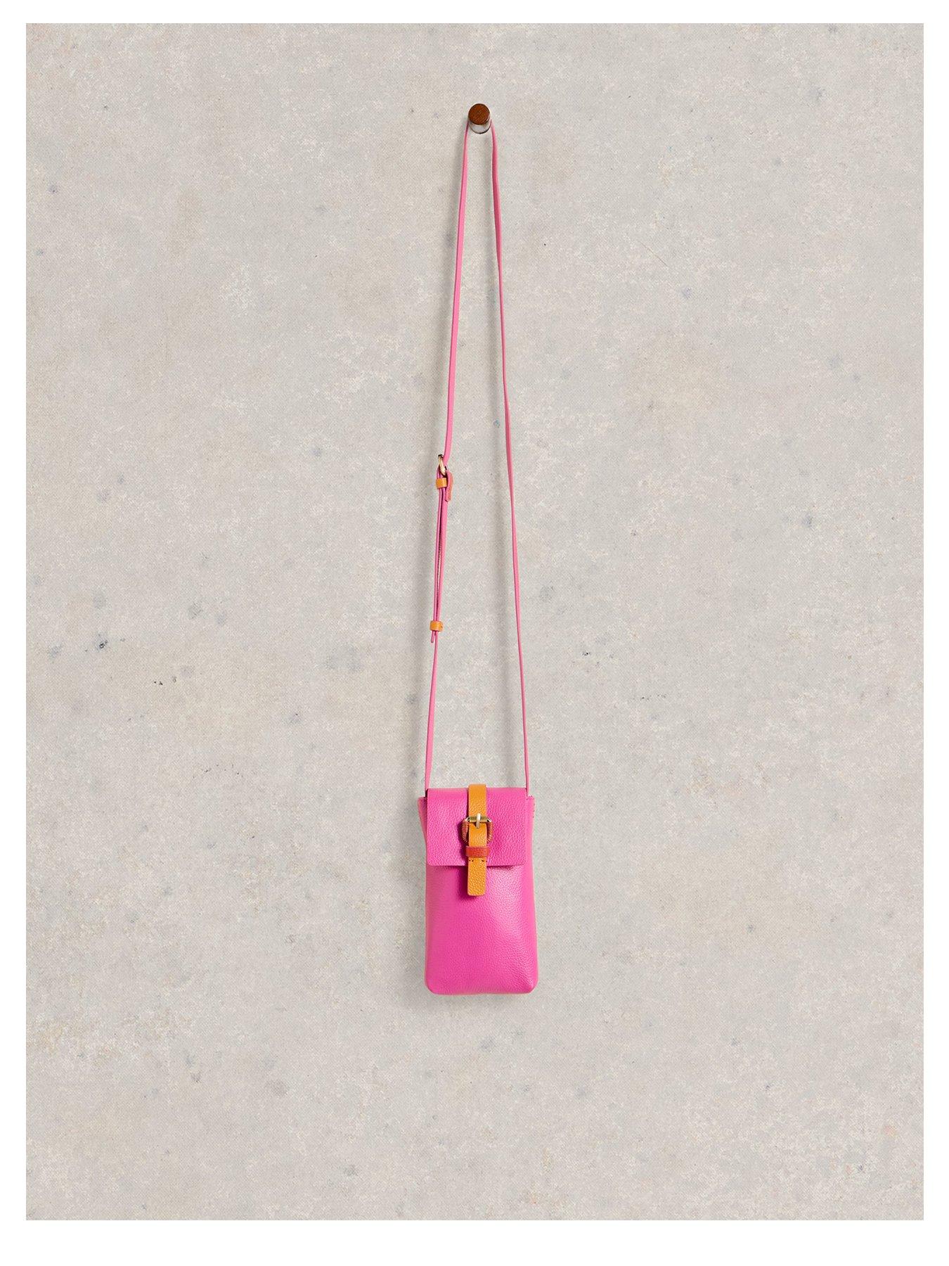 White Stuff Clara Buckle Leather Phone Bag - Pink
