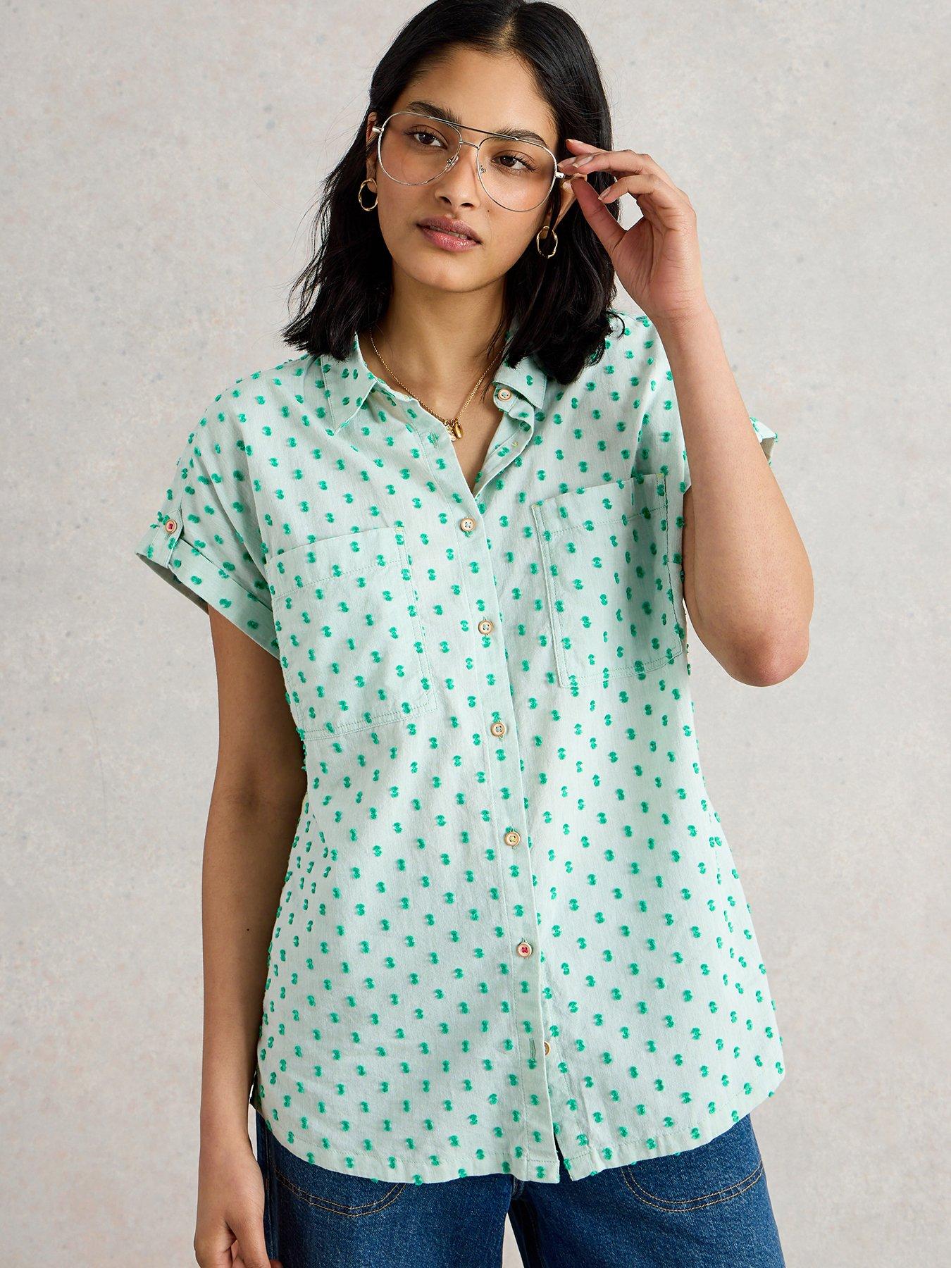 White Stuff Ellie Cotton Shirt - Green