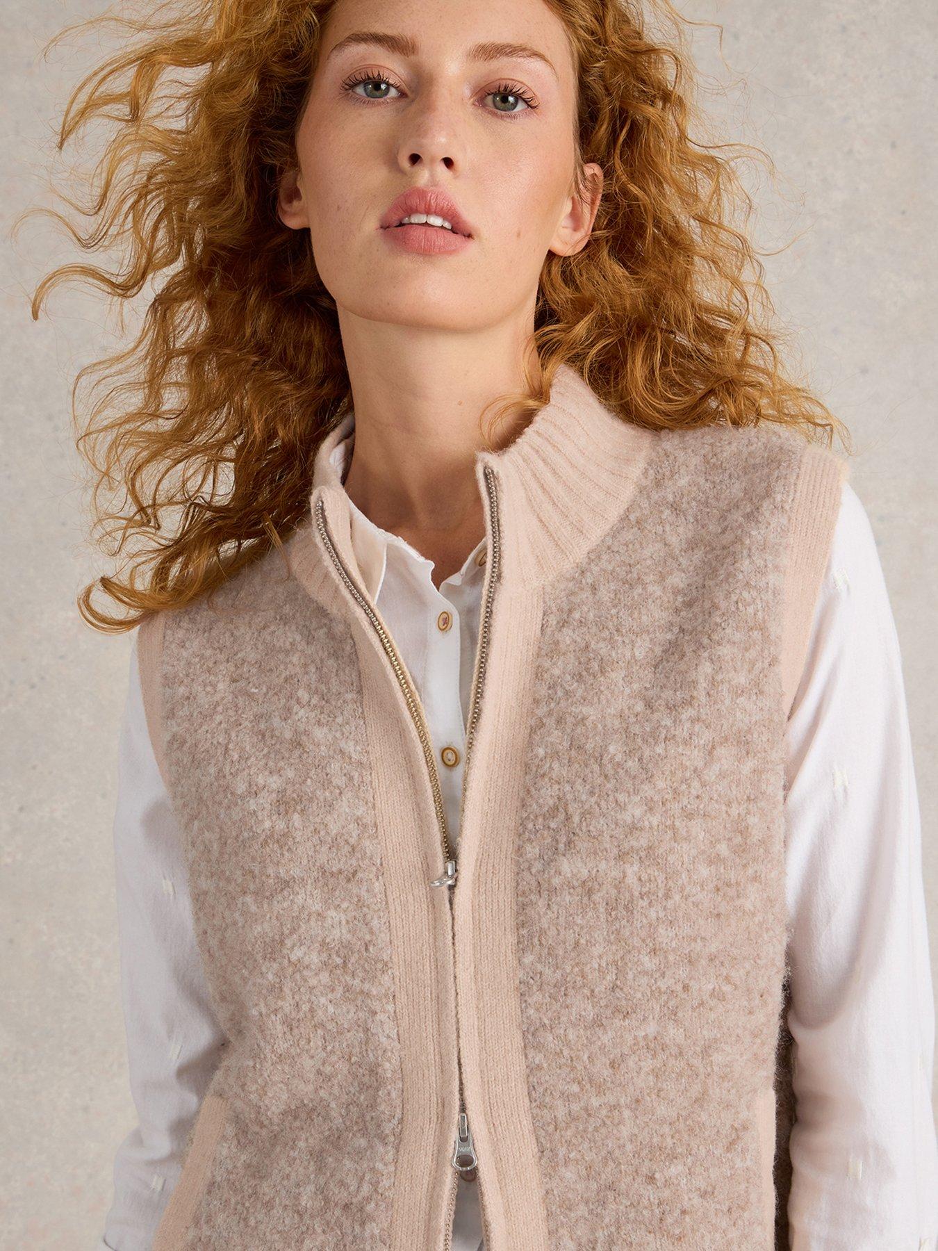 Image 4 of 6 of White Stuff Boucle Gilet - Beige