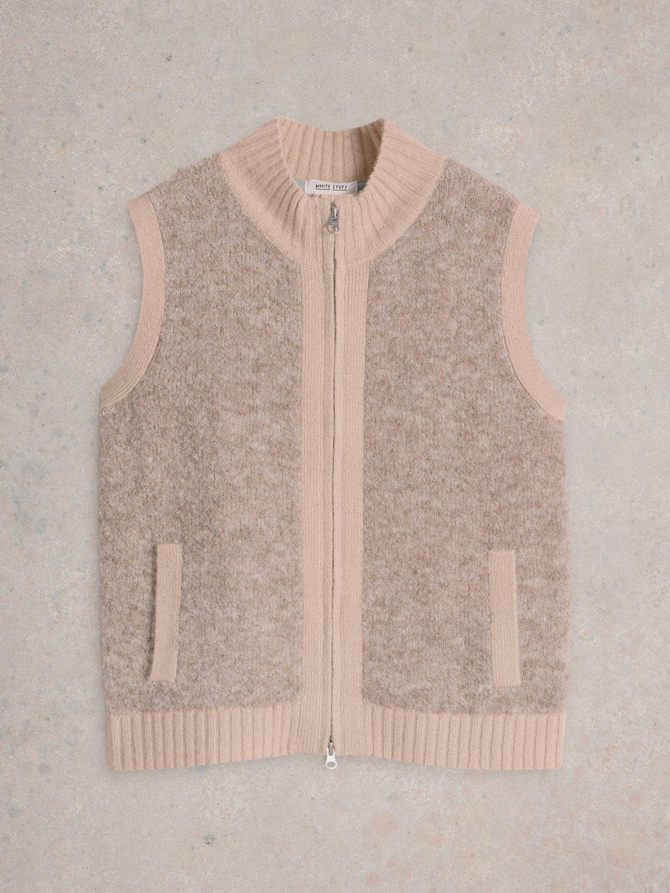 Image 5 of 6 of White Stuff Boucle Gilet - Beige