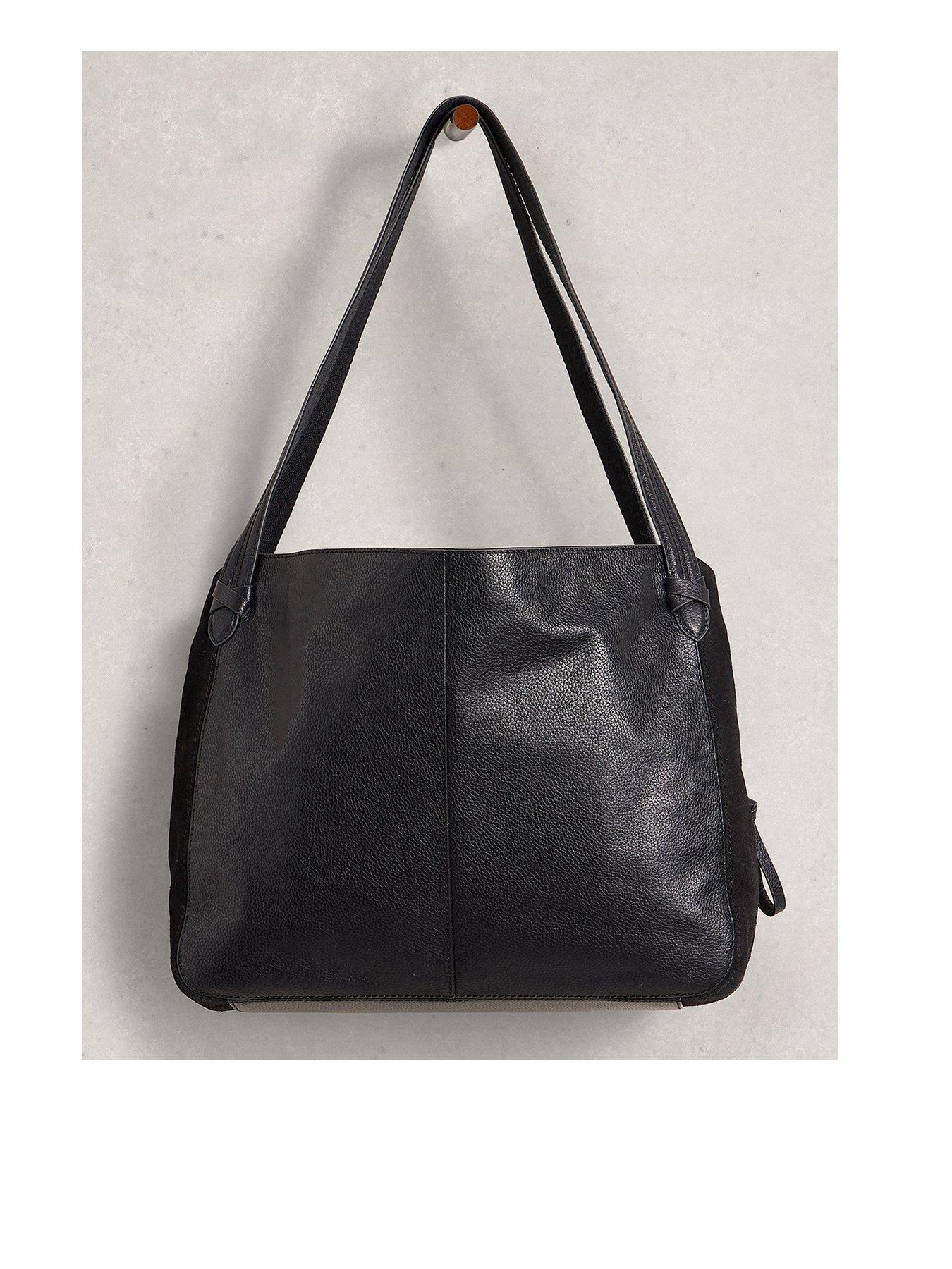 Image 1 of 4 of White Stuff Hettie Leather Tote - Black