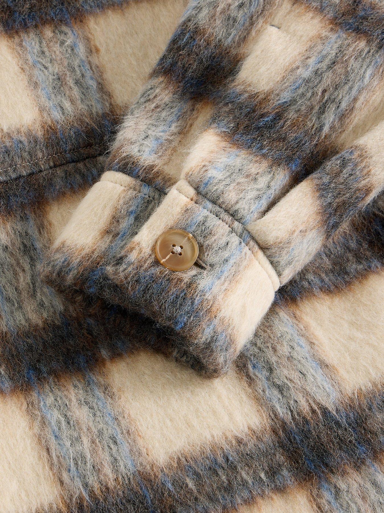 Image 6 of 6 of White Stuff Alexa Check Wool Blend Jacket - Blue